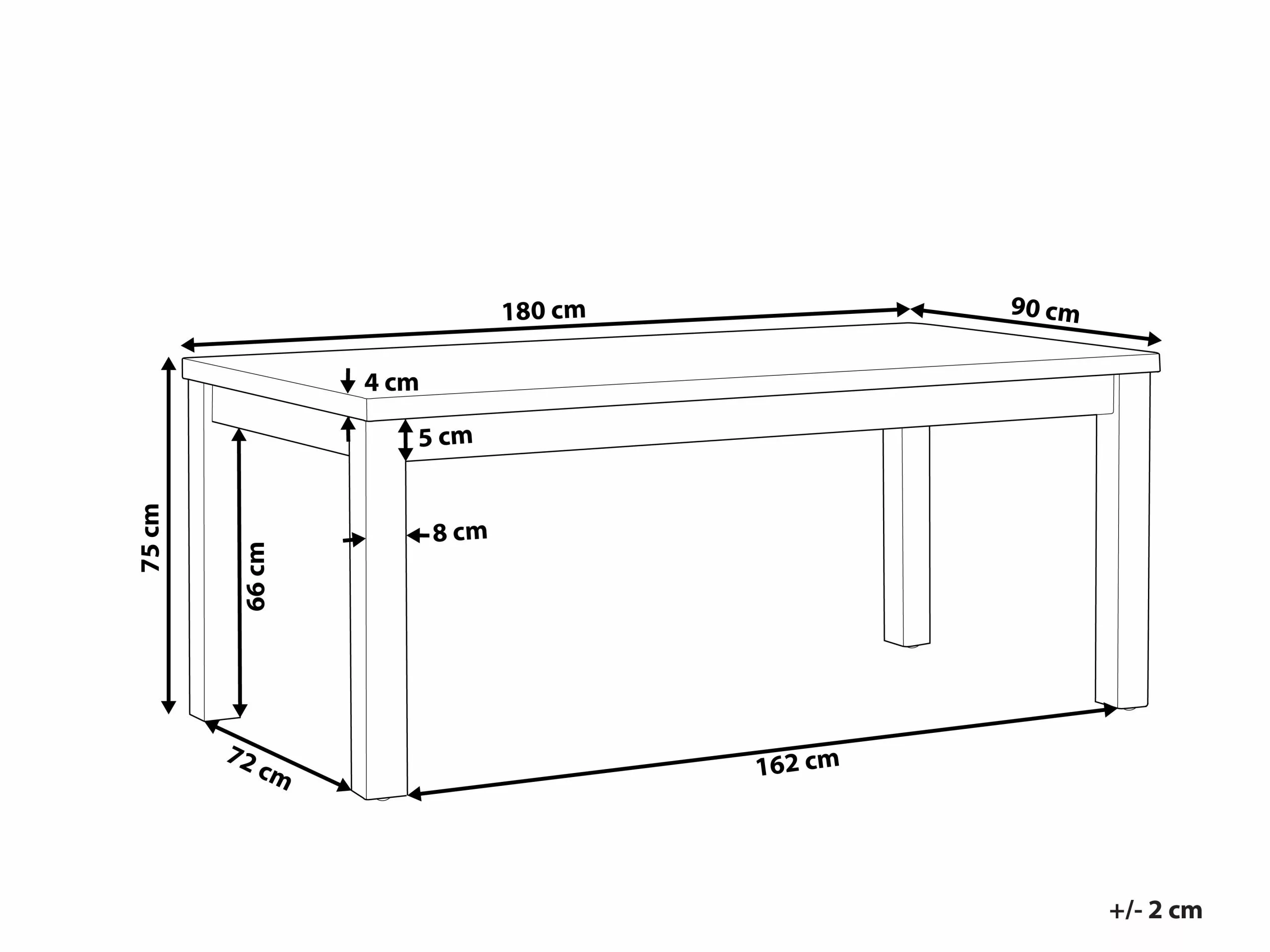 Beliani Tuintafel Acaciahout Betonlook Grijs/lichtbruin 180 X 90 Cm OSTUNI - Afbeelding 9