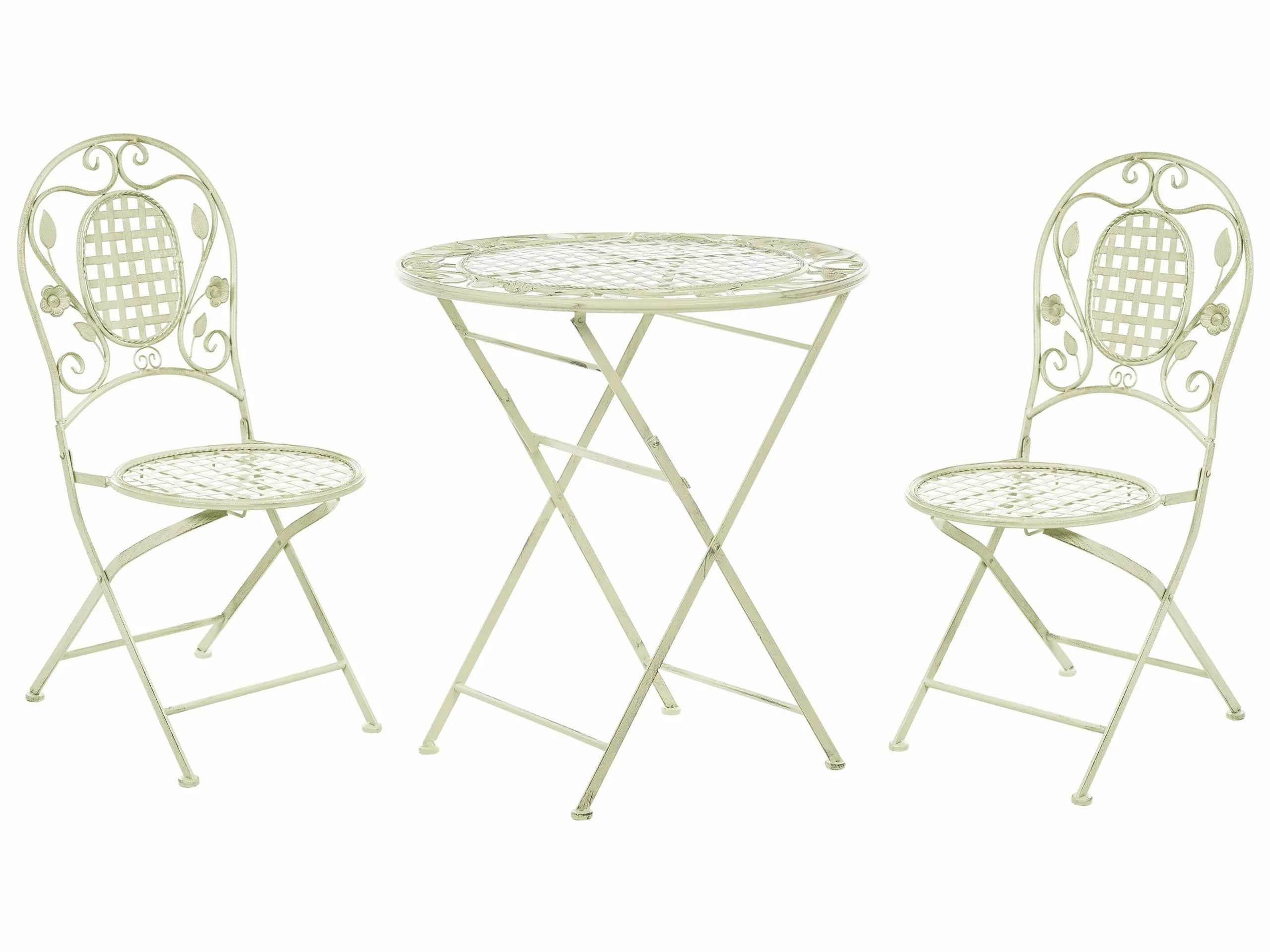 Beliani Balkonset Inklapbaar Metaal Lichtgroen BIVIO