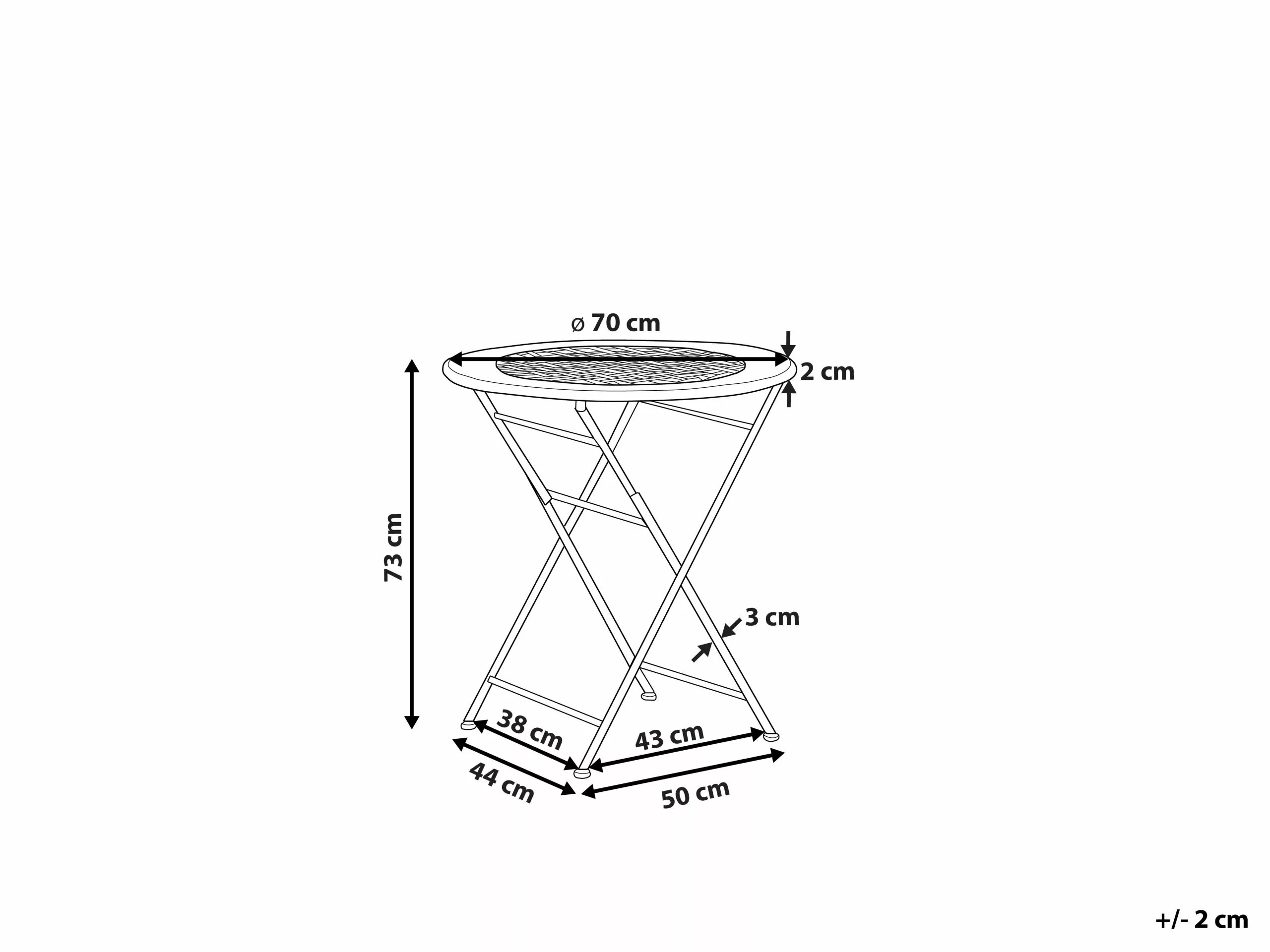 Beliani Balkontafel Inklapbaar Metaal Lichtgroen 70 Cm BIVIO - Afbeelding 6