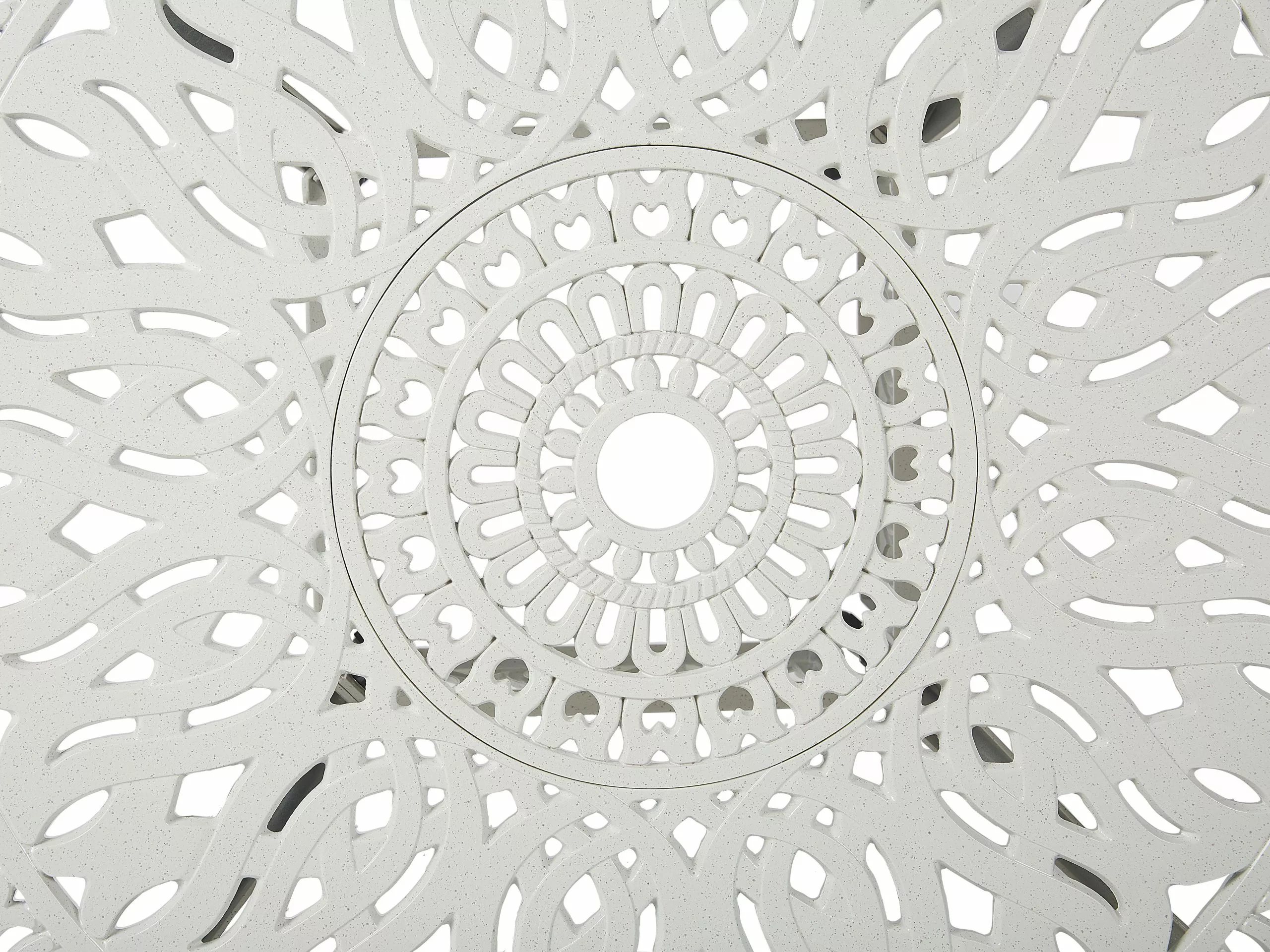 Beliani Tuintafel Aluminium Wit β 90 Cm ANCONA - Afbeelding 4