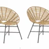 Beliani Stoel Set Van 2 Rotan Natuurlijk ACERRA