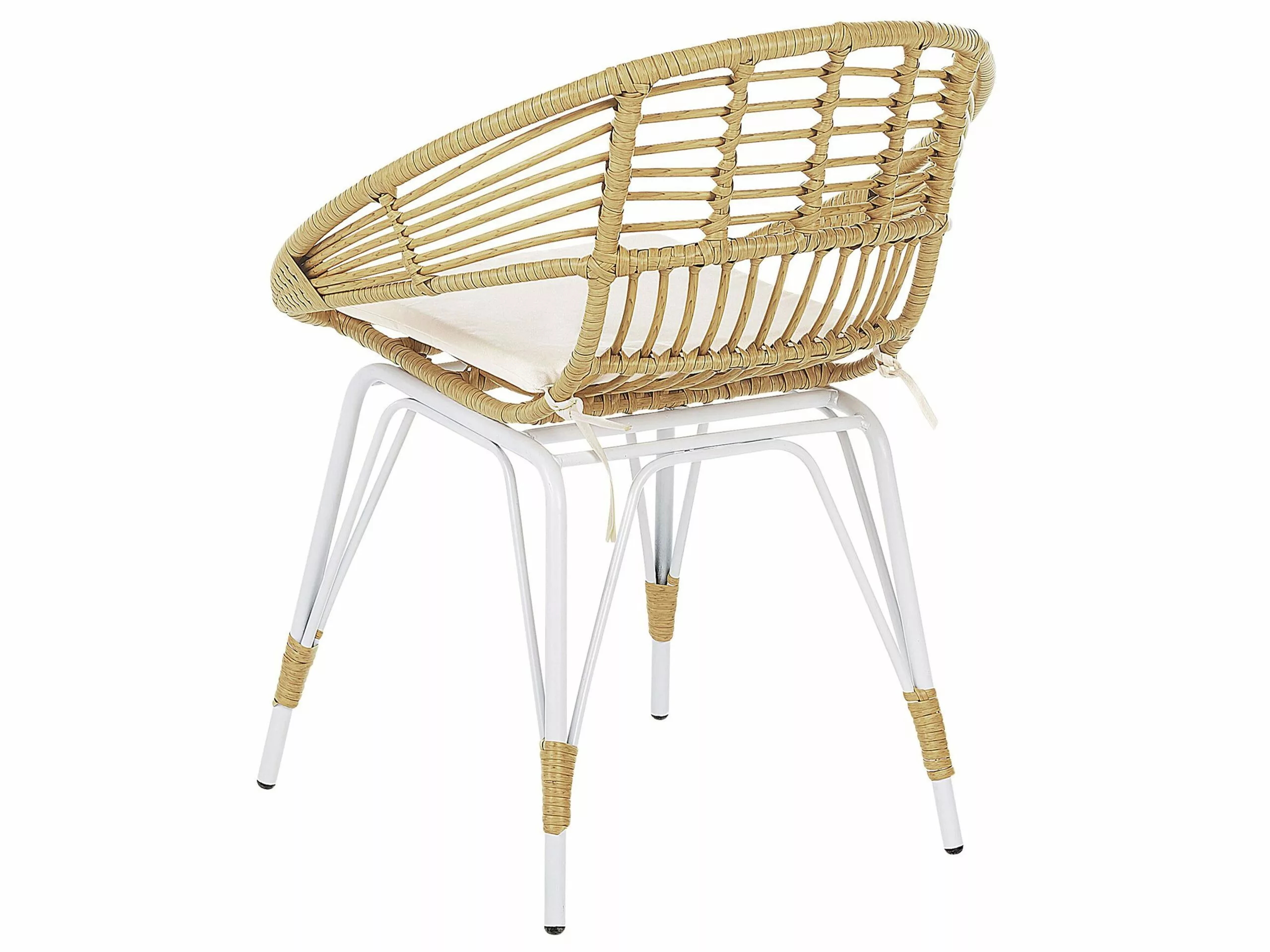 Beliani Balkonset Kunststof Rotan Natuurlijk/wit PELLARDO - Afbeelding 10