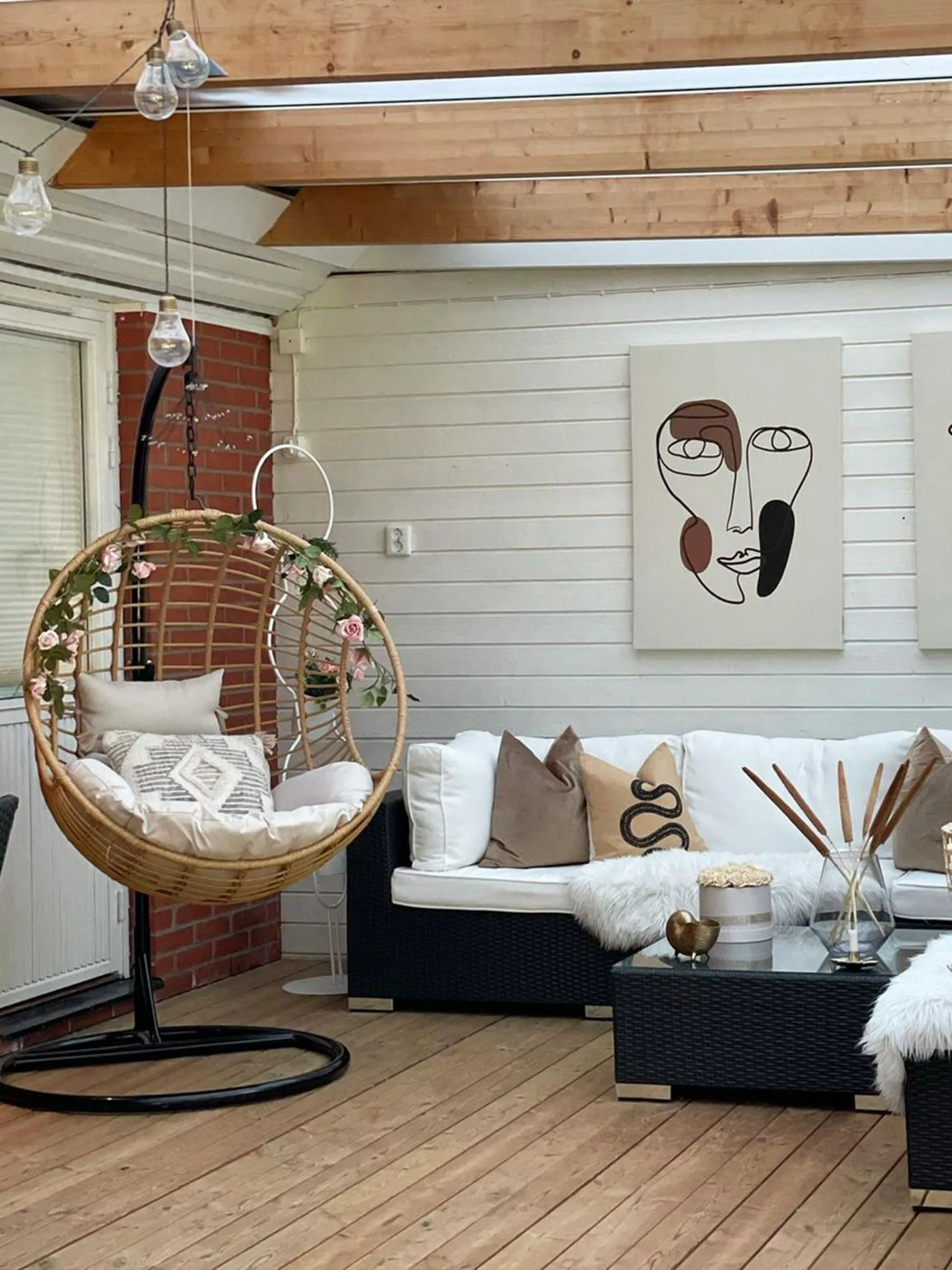 Beliani Hangstoel Met Standaard Rotan Natuurlijk ASPIO - Afbeelding 7