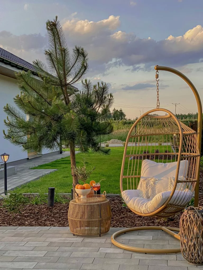 Beliani Hangstoel Met Standaard Rotan Natuurlijk ALBA - Afbeelding 8