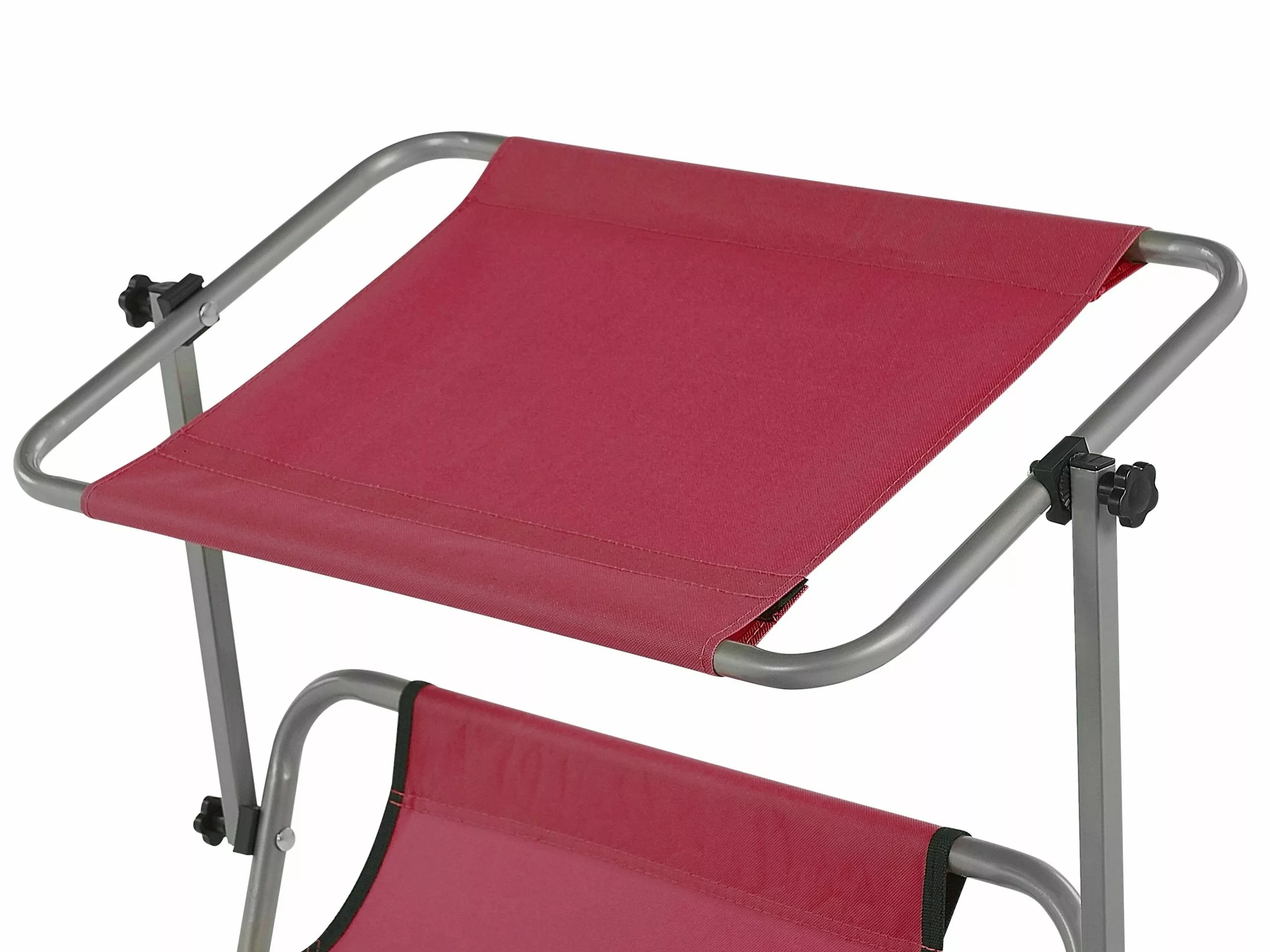 Beliani Ligstoel Verstelbaar Staal Bordeauxrood FOLIGNO - Afbeelding 9