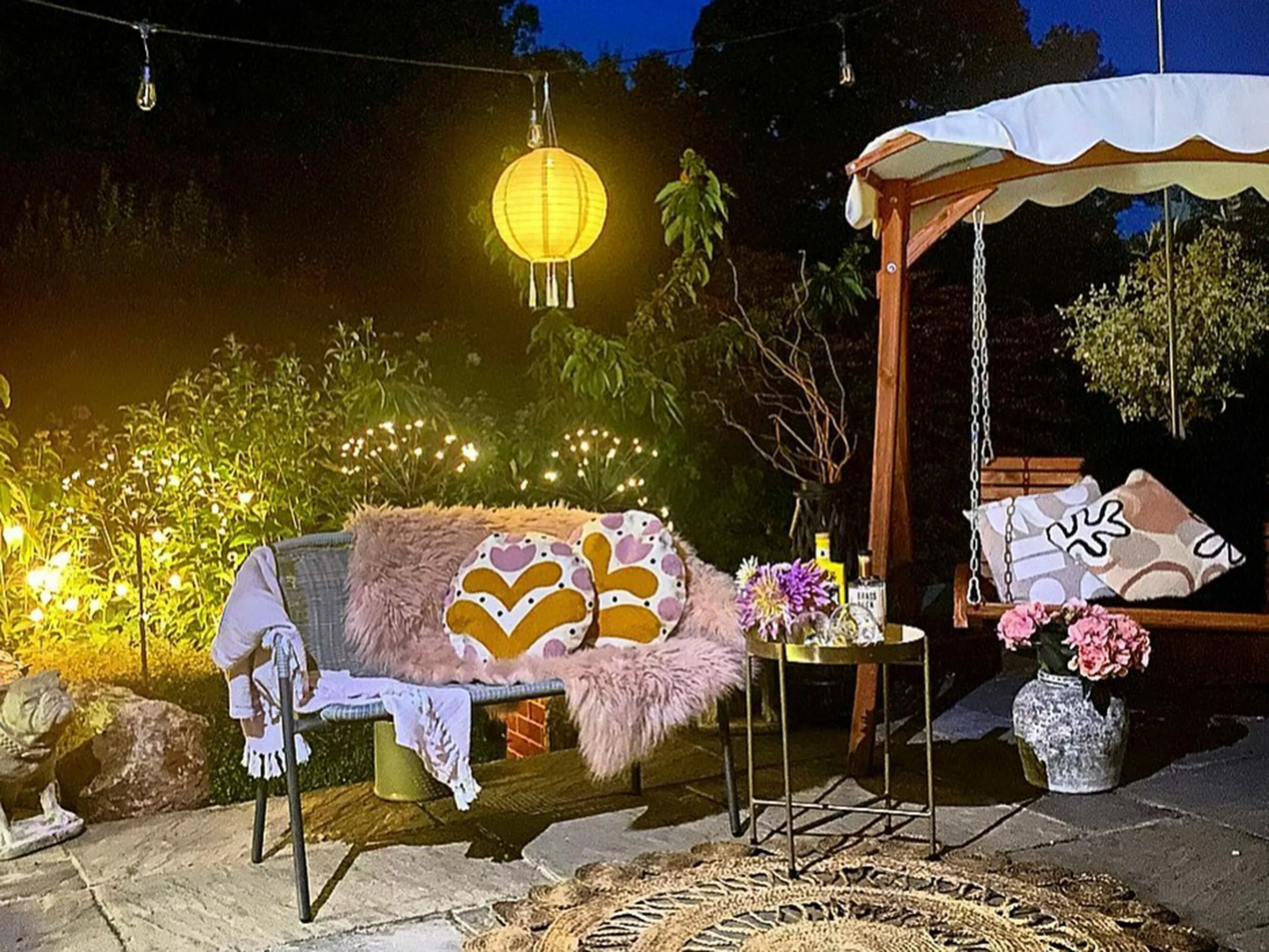 Beliani Schommelbank Beige ANDRIA - Afbeelding 7