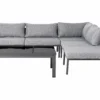 Beliani Loungeset 6-zits Aluminium Grijs/zwart FORANO