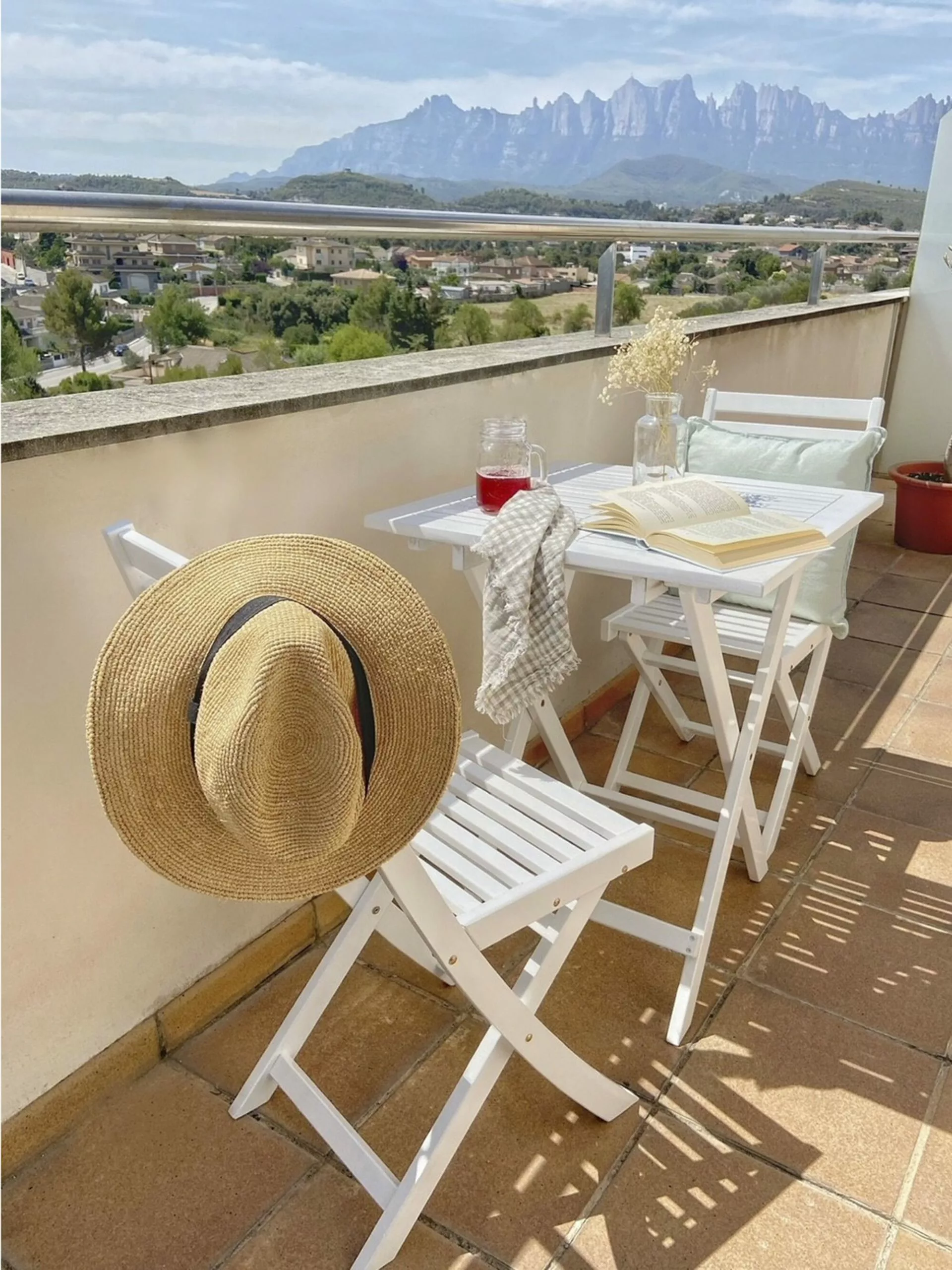 Beliani Balkonset Acaciahout Wit FIJI - Afbeelding 4