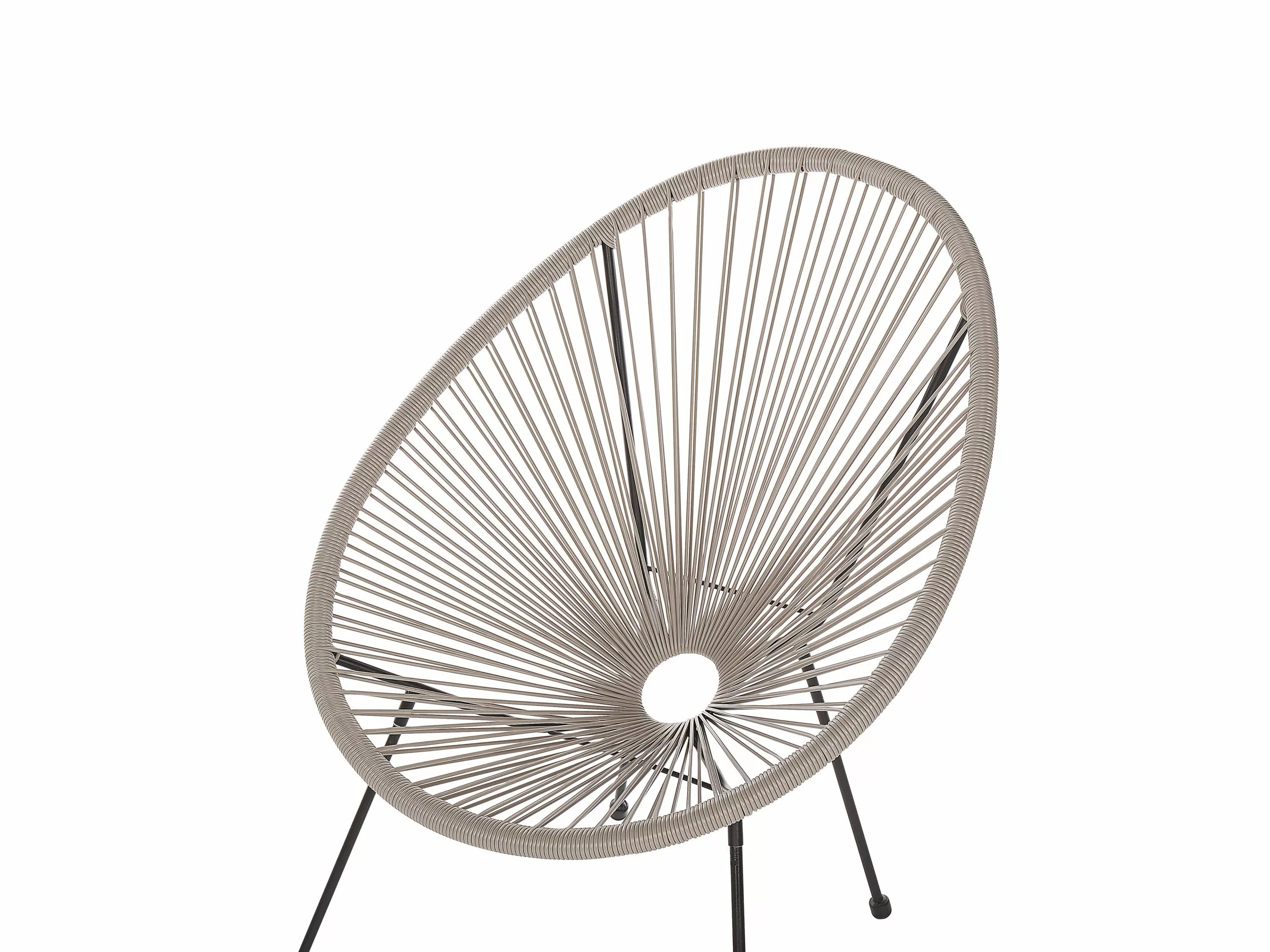 Beliani Stoel Rotan Lichtgrijs ACAPULCO II - Afbeelding 7