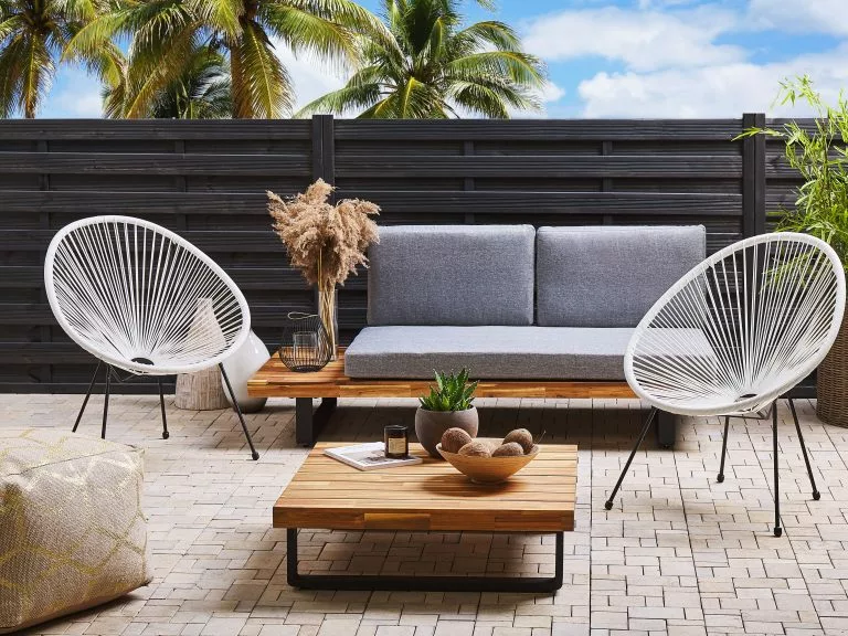 Beliani Stoel Rotan Wit ACAPULCO II - Afbeelding 4