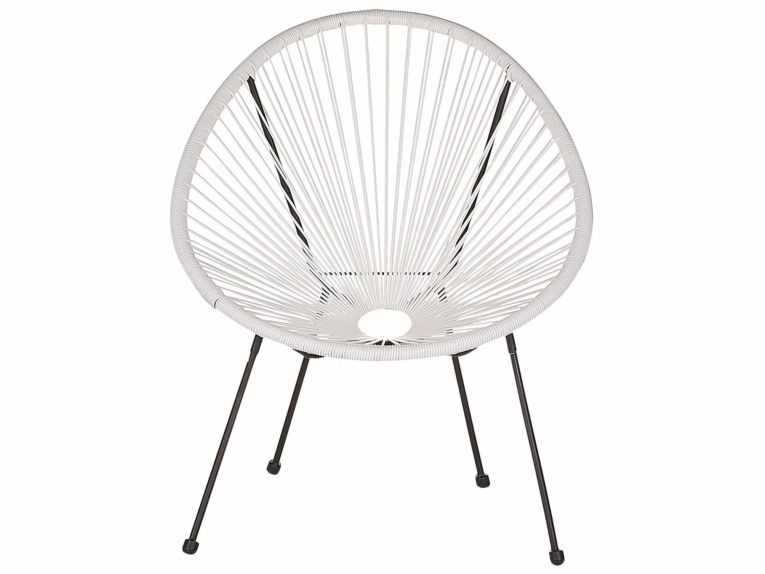 Beliani Stoel Rotan Wit ACAPULCO II - Afbeelding 6