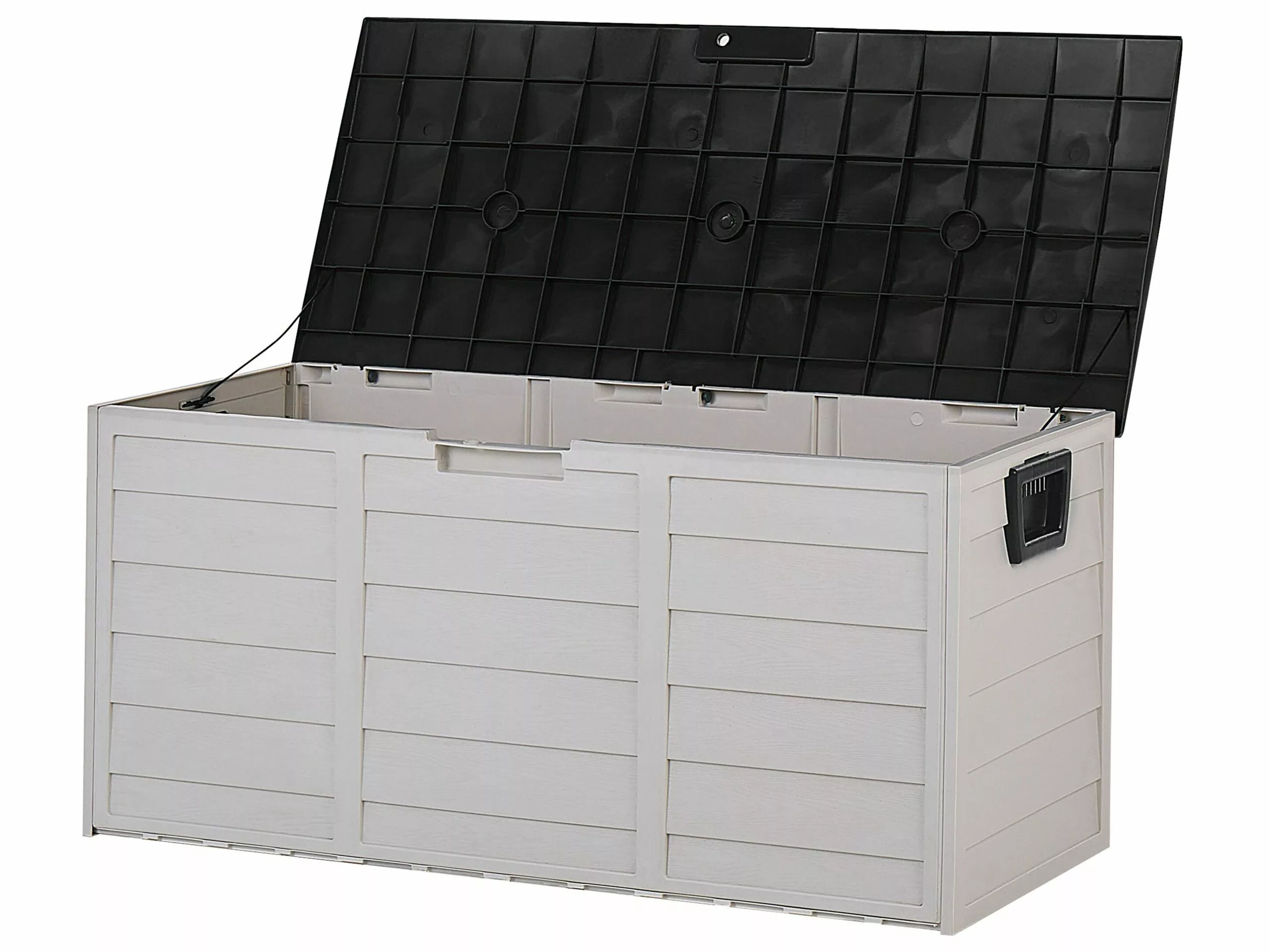 Beliani Kussenbox Kunststof Beige/zwart 112 X 50 Cm LOCARNO