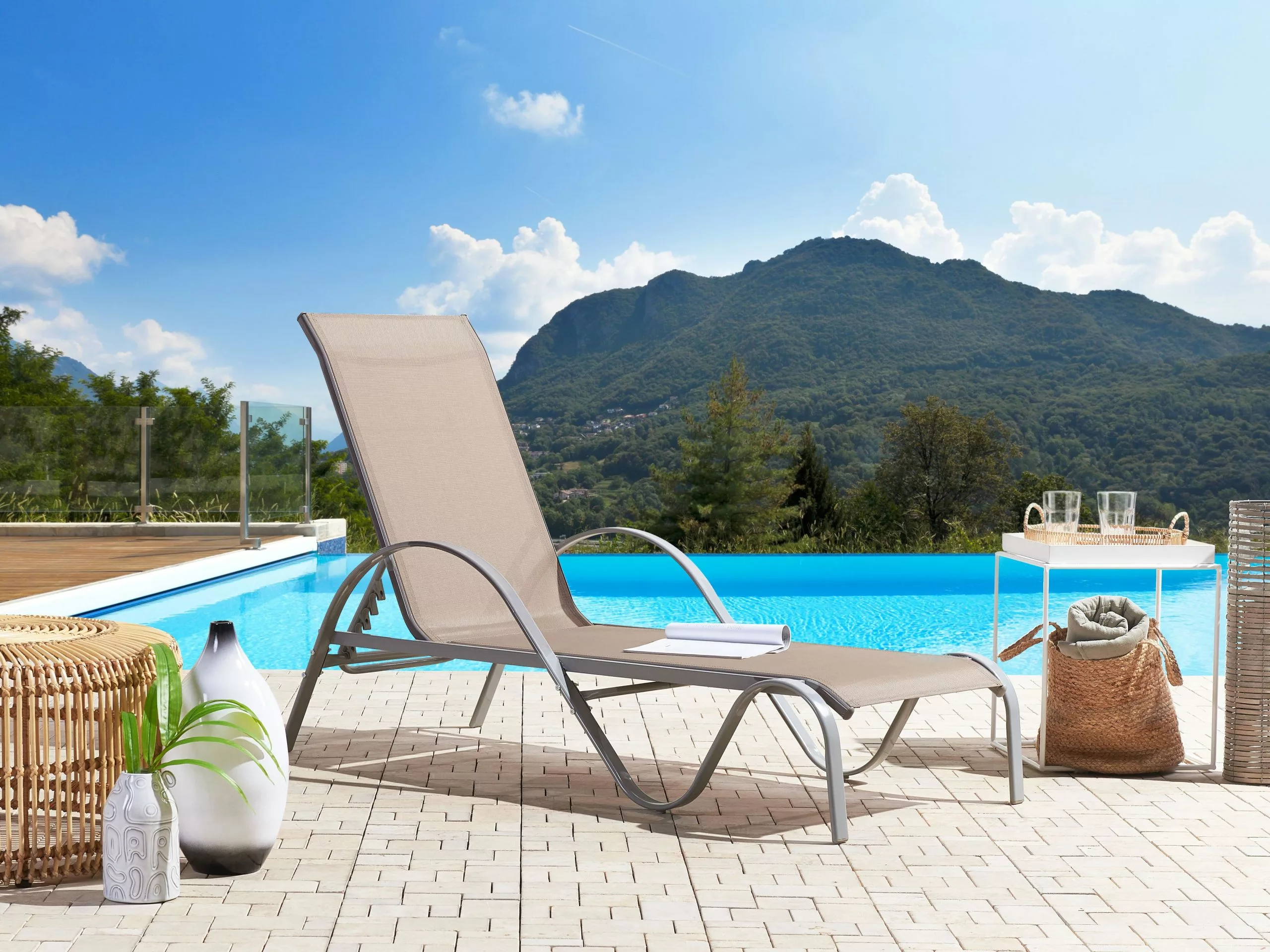 Beliani Ligstoel Verstelbaar Lichtbruin PROCIDA - Afbeelding 2