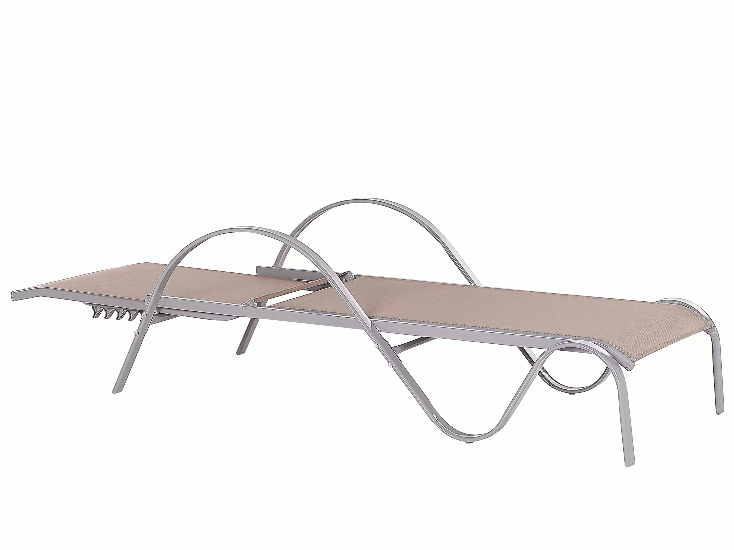 Beliani Ligstoel Verstelbaar Lichtbruin PROCIDA - Afbeelding 3