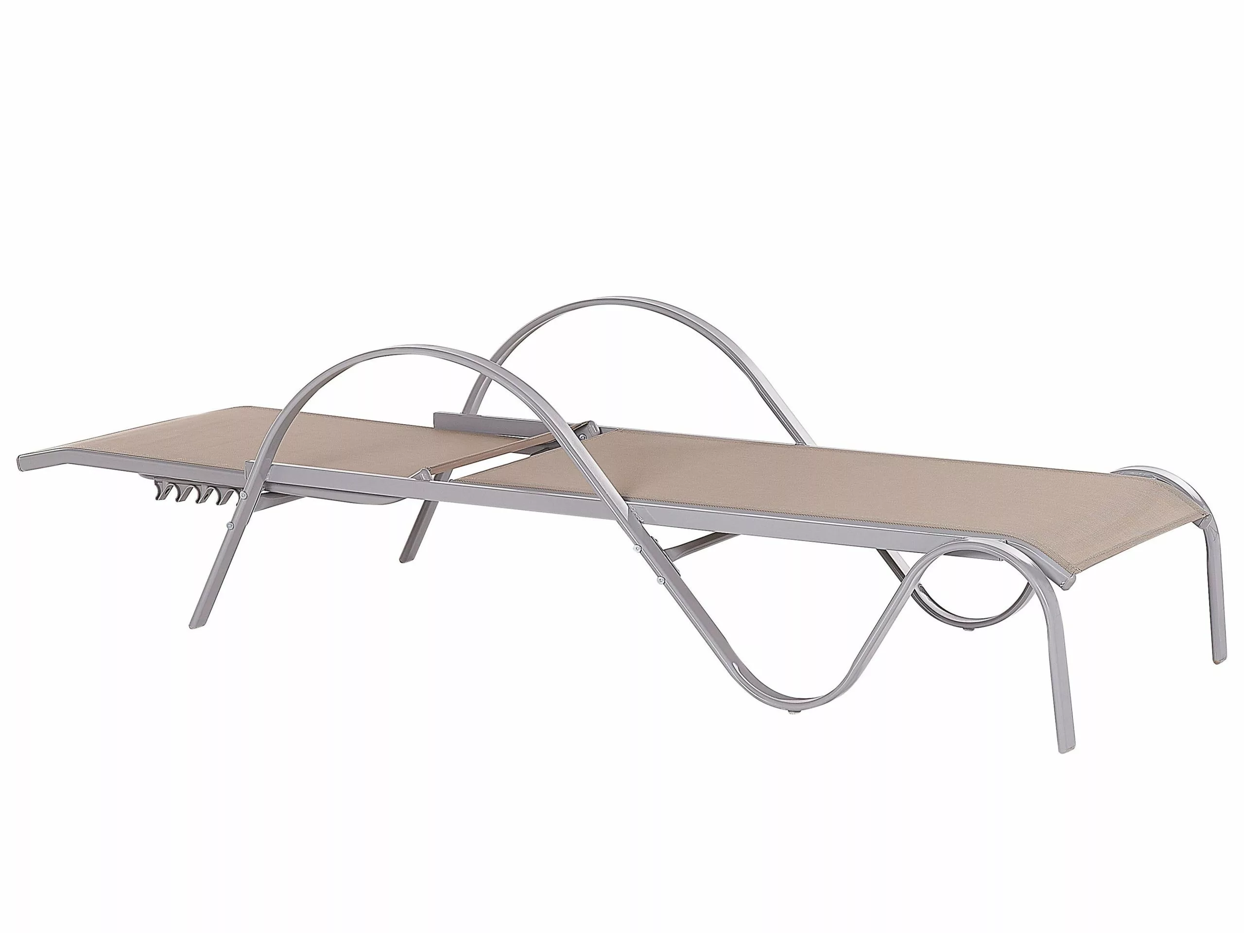 Beliani Ligstoel Verstelbaar Lichtbruin PROCIDA - Afbeelding 5