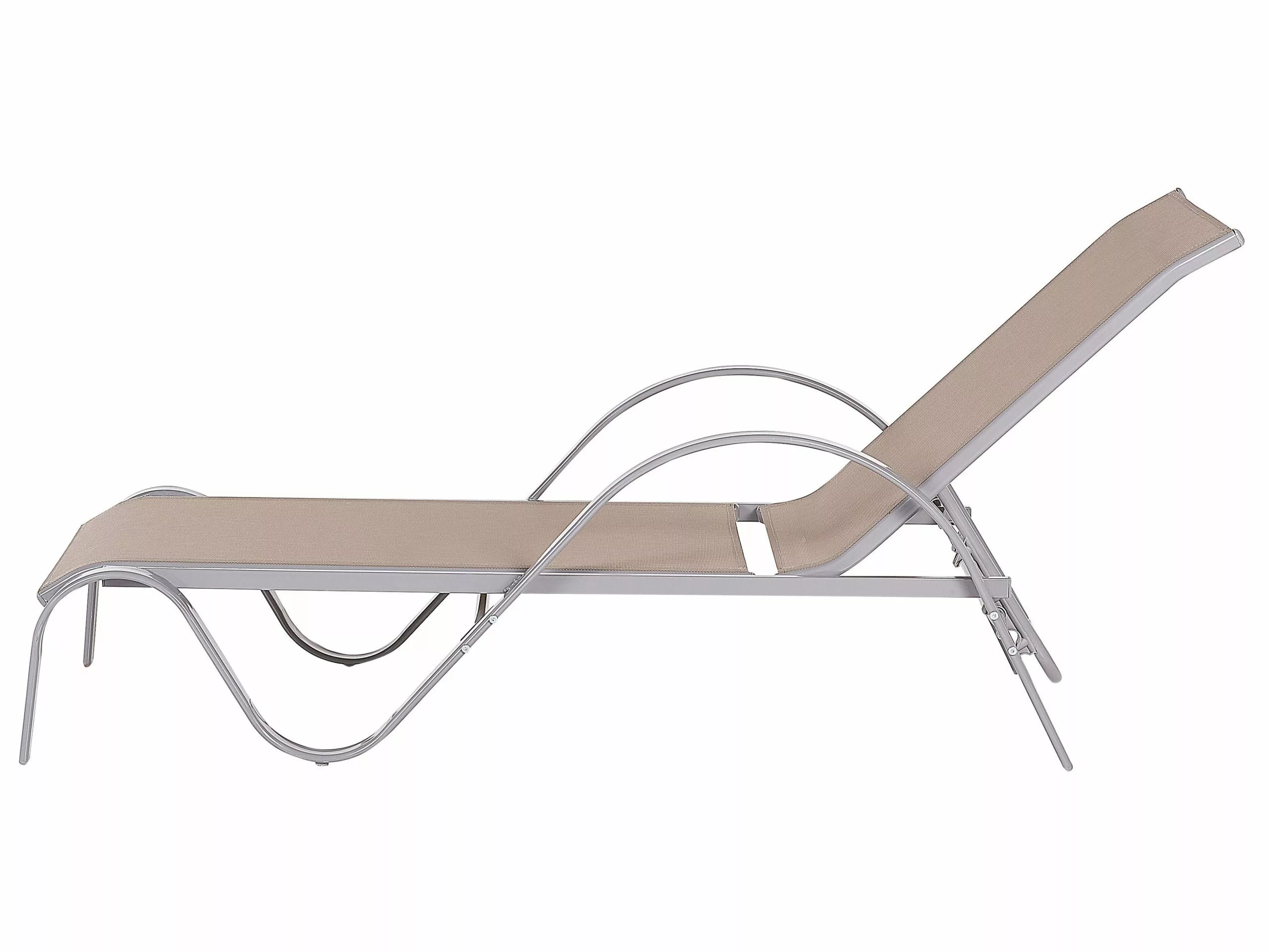 Beliani Ligstoel Verstelbaar Lichtbruin PROCIDA - Afbeelding 6