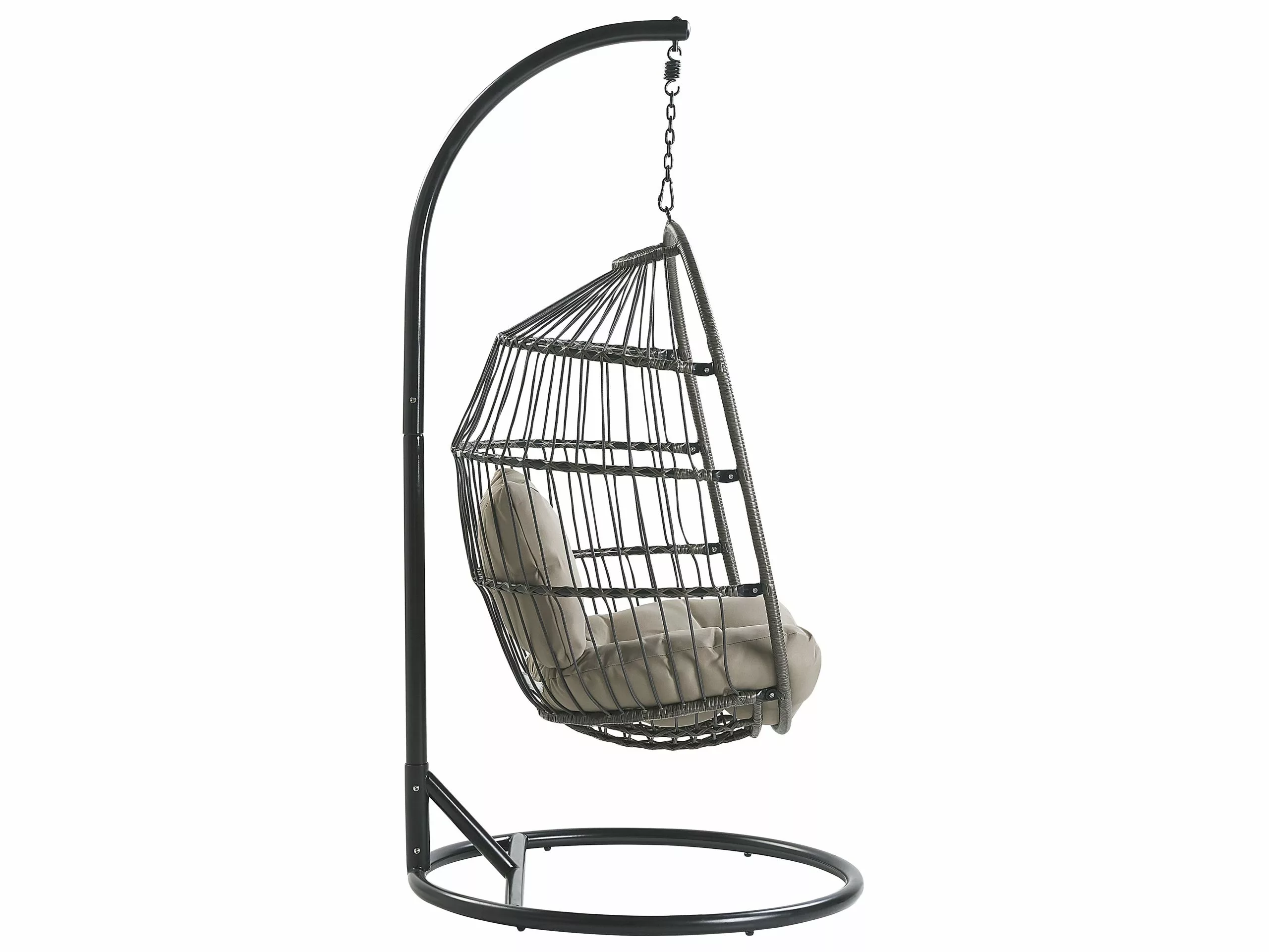 Beliani Hangstoel Rotan Zwart ALBA - Afbeelding 7