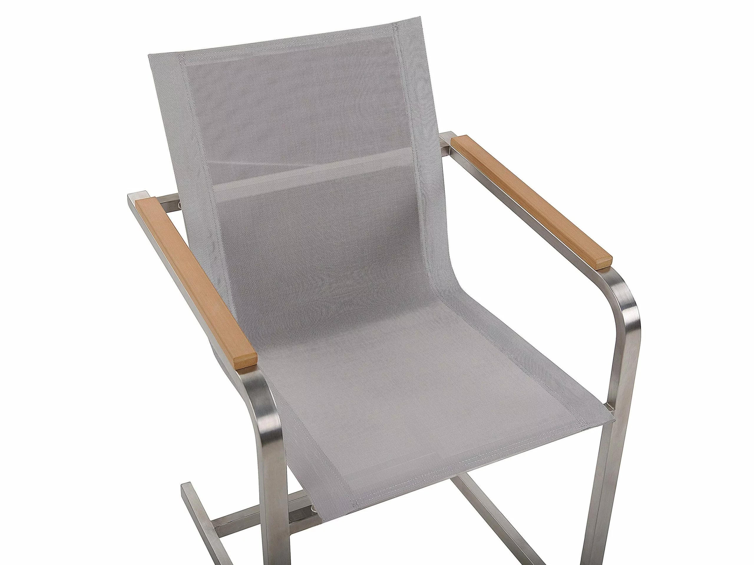 Beliani Tuinstoel Set Van 4 RVS Beige COSOLETO - Afbeelding 7