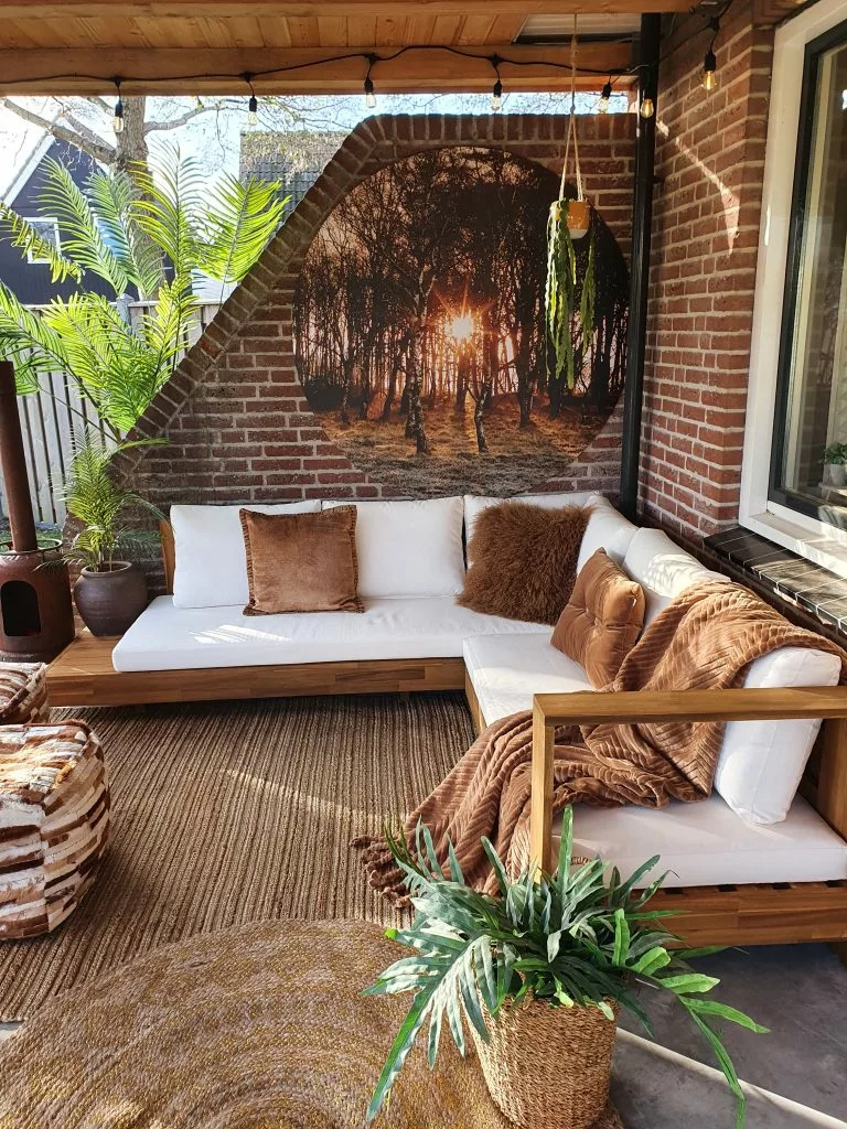 Beliani Loungeset 5-zits Acaciahout Crème MARETTIMO - Afbeelding 6