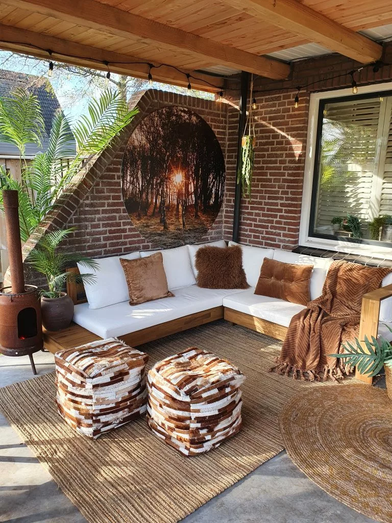 Beliani Loungeset 5-zits Acaciahout Crème MARETTIMO - Afbeelding 7