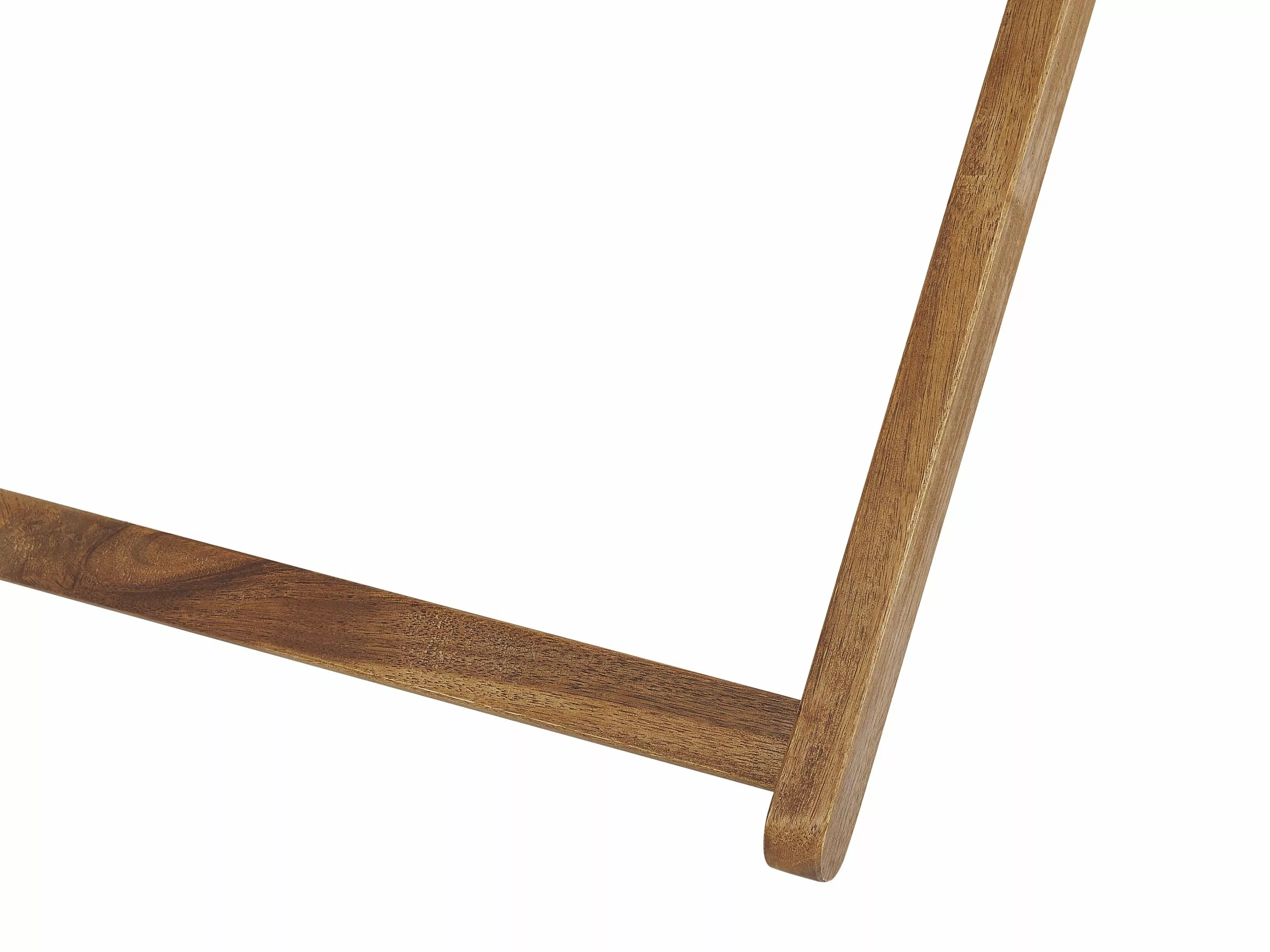 Beliani Ligstoel Set Van 2 Acaciahout Stof Wit/groen ANZIO - Afbeelding 9