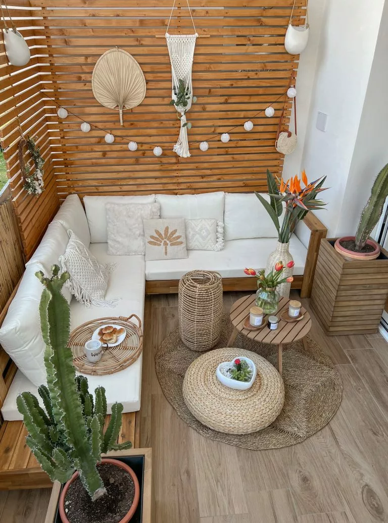 Beliani Loungeset 5-zits Acaciahout Crème MARETTIMO - Afbeelding 8