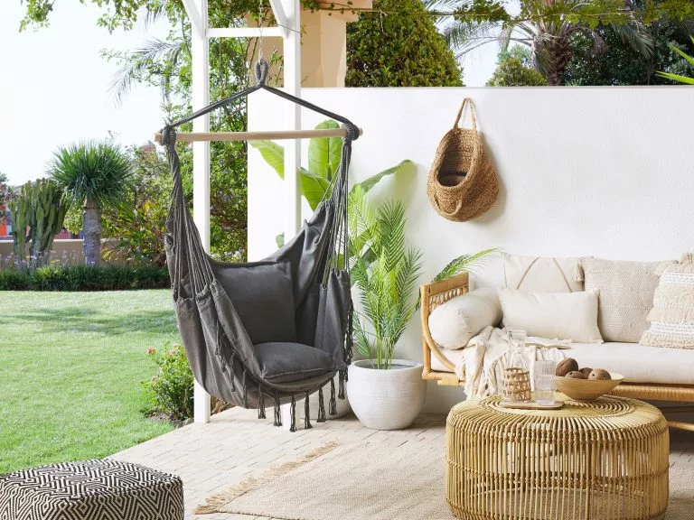 Beliani Hangstoel Katoen Grijs BONEA - Afbeelding 2