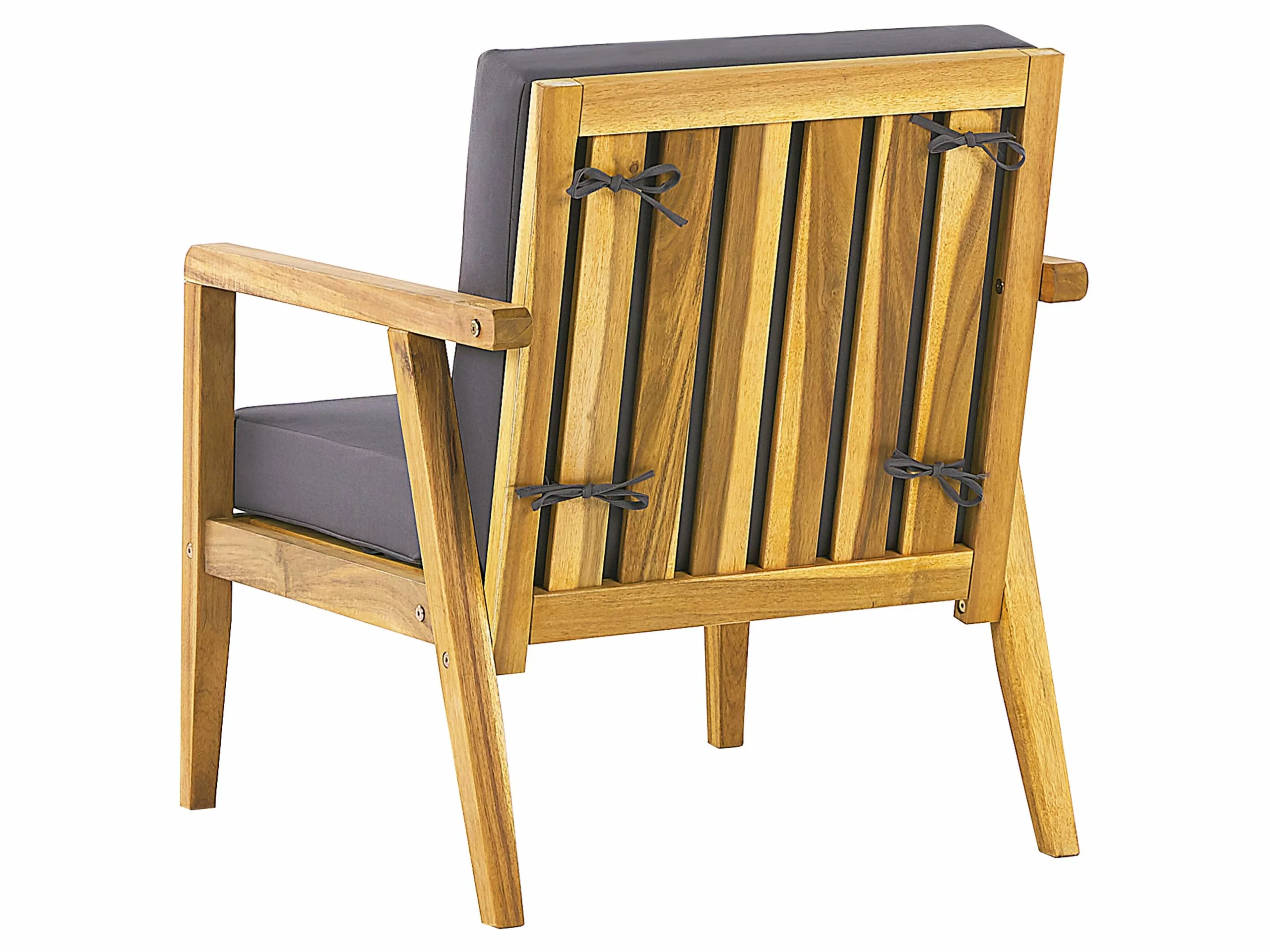 Beliani 4 Zitsbank Acacia Hout Tuinset Donkergrijs PALLANO - Afbeelding 8