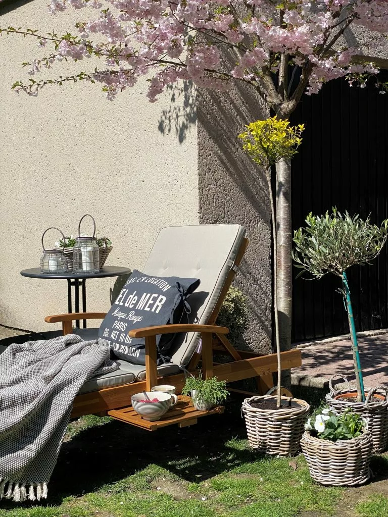 Beliani Ligstoel Acaciahout Taupe JAVA - Afbeelding 4