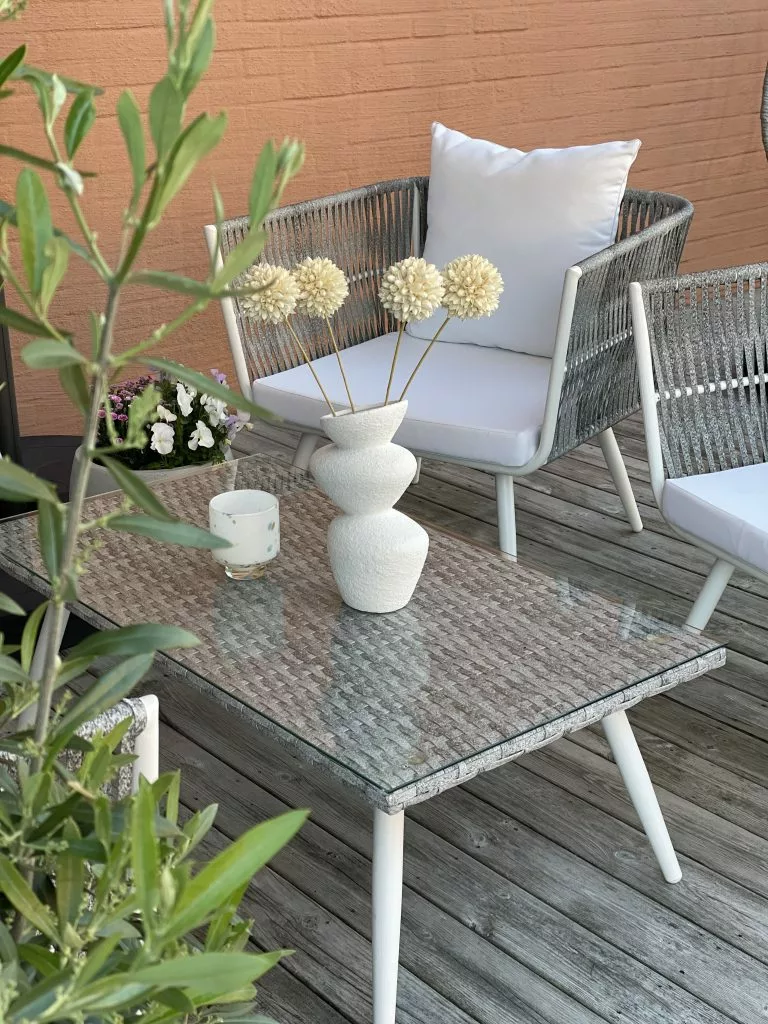 Beliani Loungeset 4-zits Rotan Crème RAGUSA - Afbeelding 5