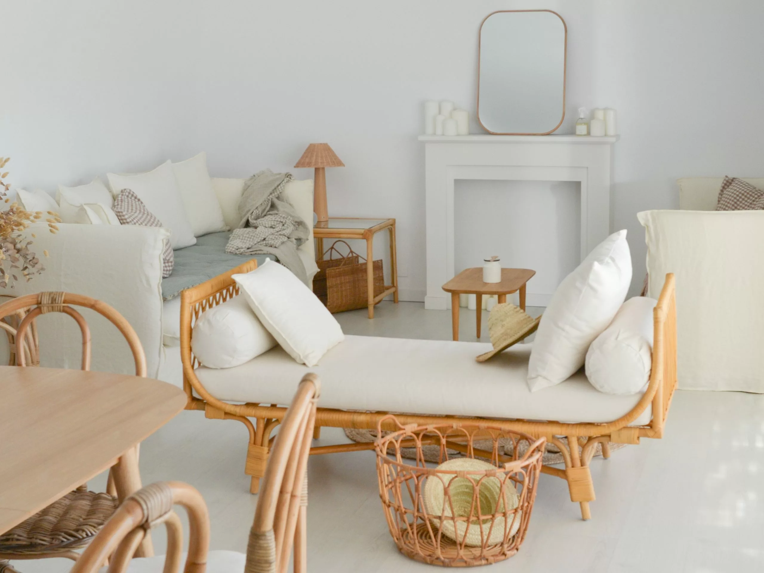 Beliani Tuinbank Rotan Natuurlijk/beige BALLAO - Afbeelding 8