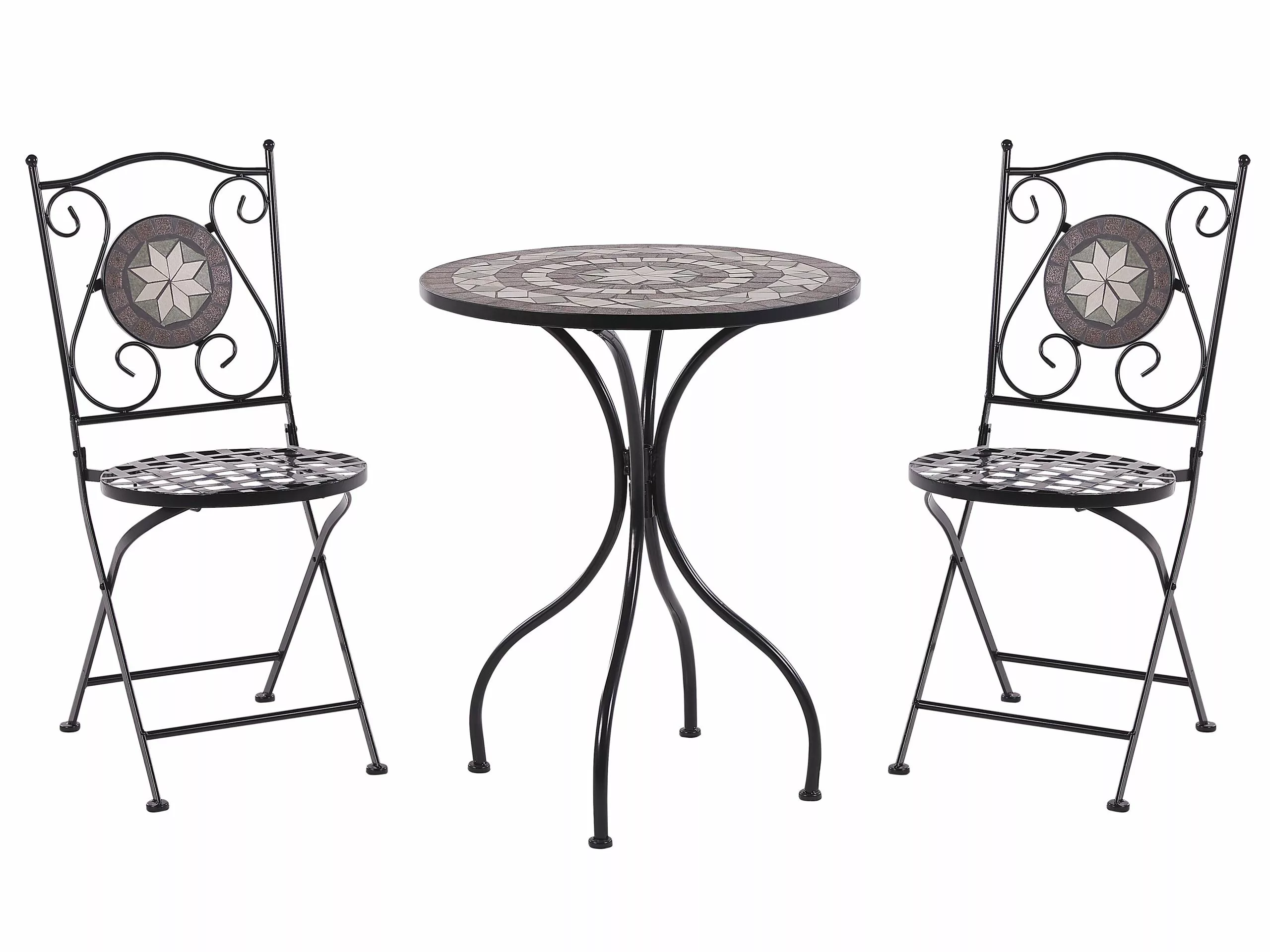 Beliani Tuin Bistroset Metaal Zwart CARIATI