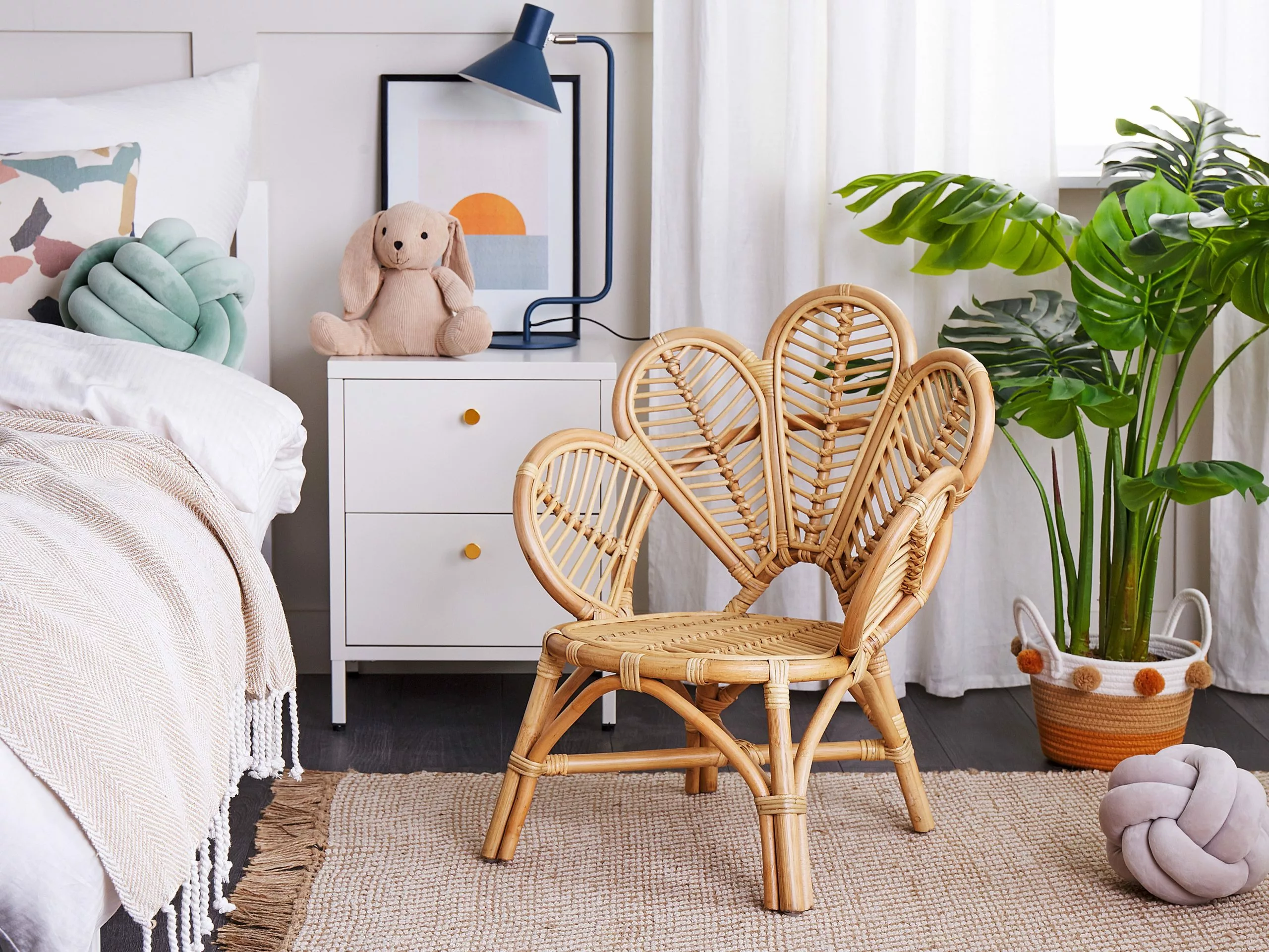 Beliani Kinderstoel Pauw Rotan Naturel FLORENTINE II - Afbeelding 3