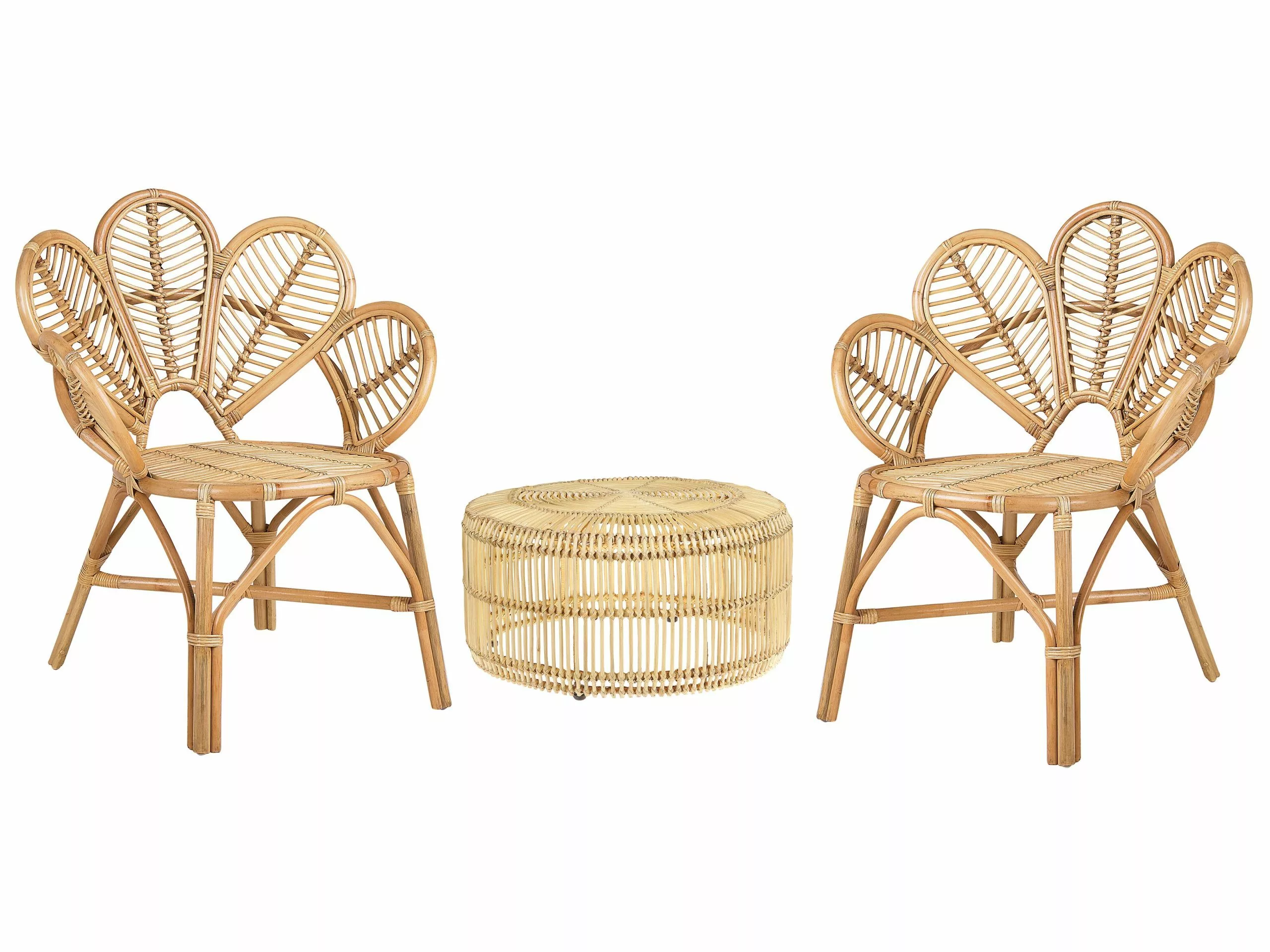 Beliani Bistroset Rotan Natuurlijk FLORENTINE II / LIMNI