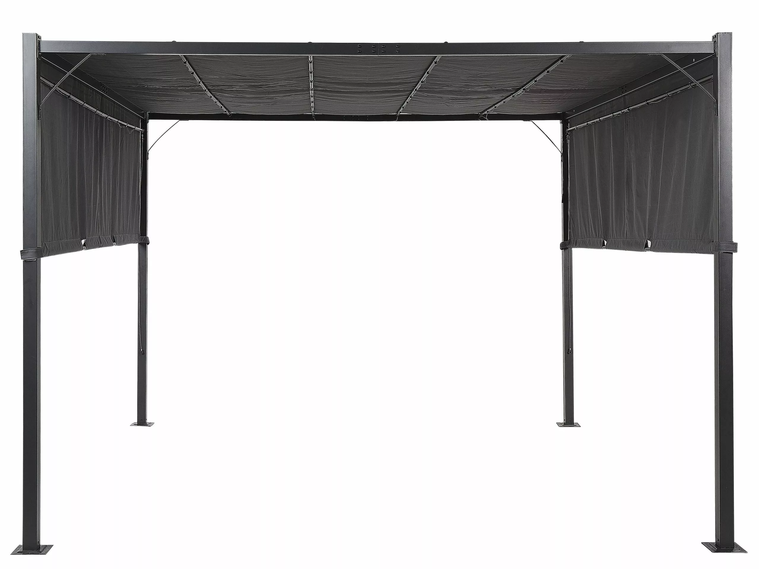Beliani Pergola Met LED-verlichting Staal Donkergrijs 310 X 310 Cm PARGA