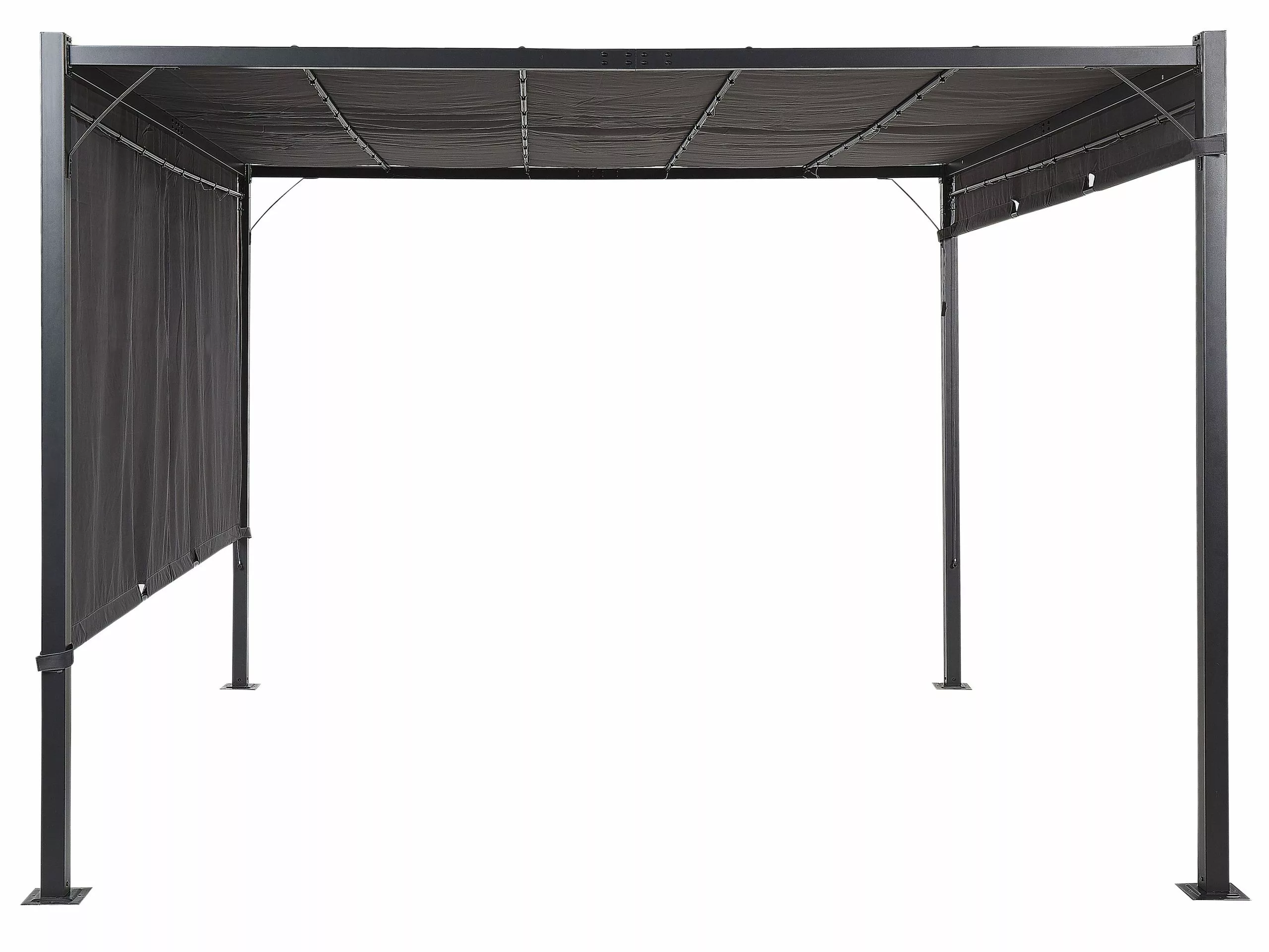 Beliani Pergola Met LED-verlichting Staal Donkergrijs 310 X 310 Cm PARGA - Afbeelding 5