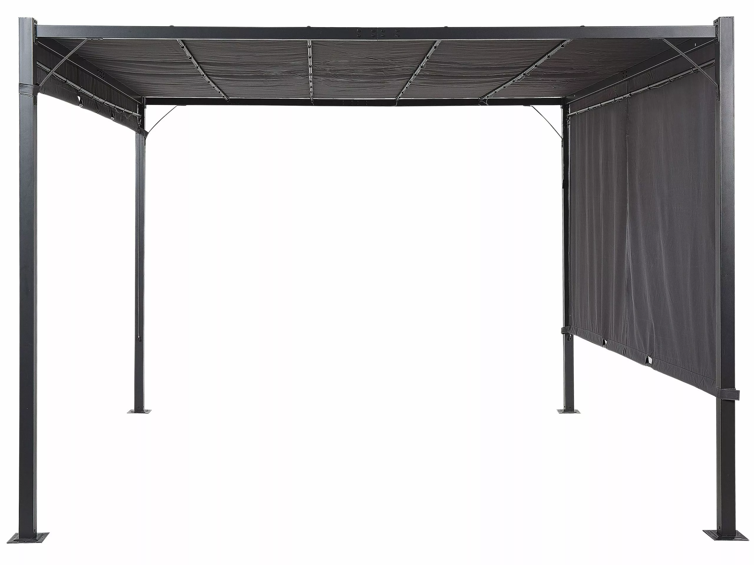 Beliani Pergola Met LED-verlichting Staal Donkergrijs 310 X 310 Cm PARGA - Afbeelding 6