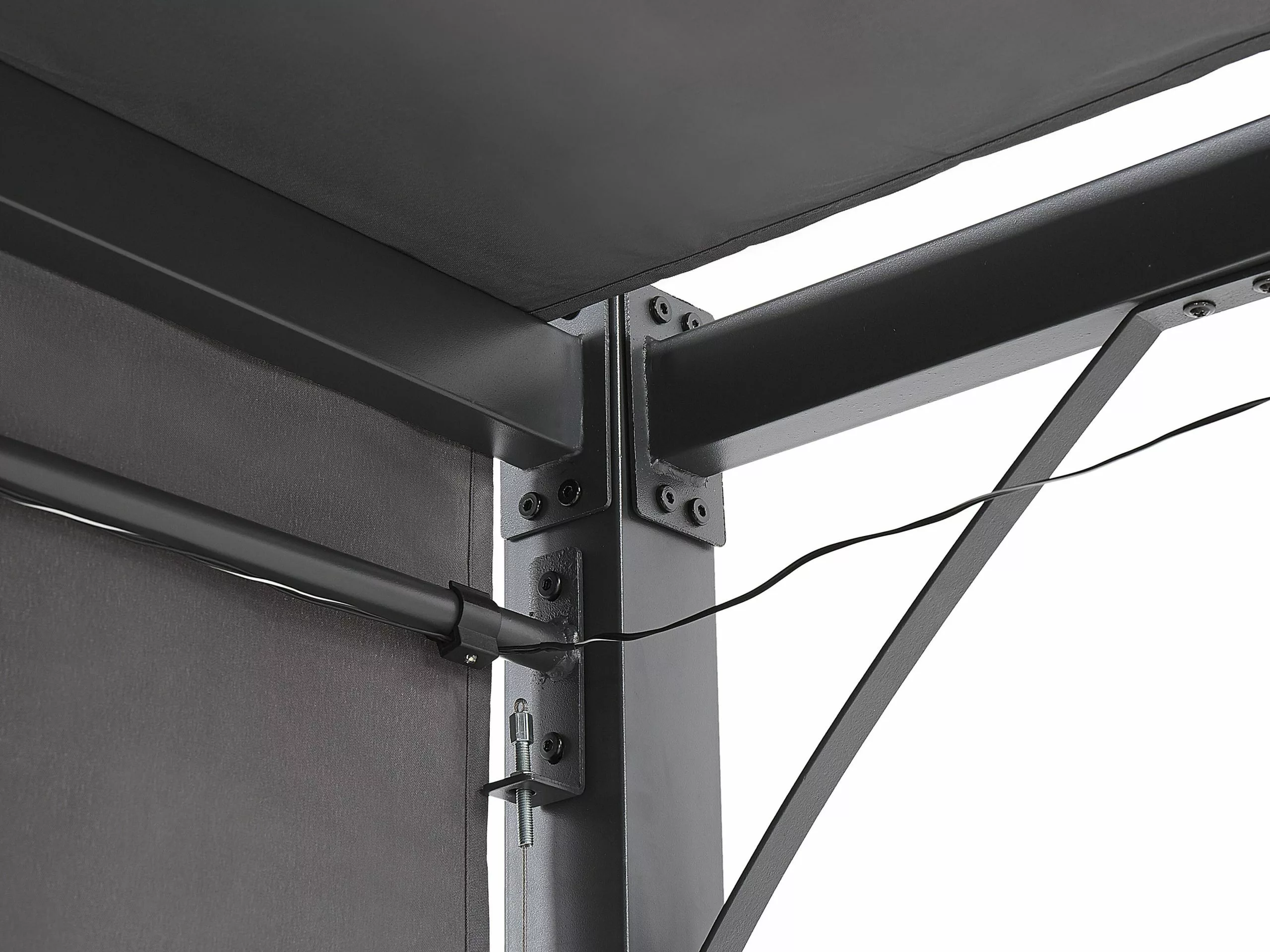 Beliani Pergola Met LED-verlichting Staal Donkergrijs 310 X 310 Cm PARGA - Afbeelding 7