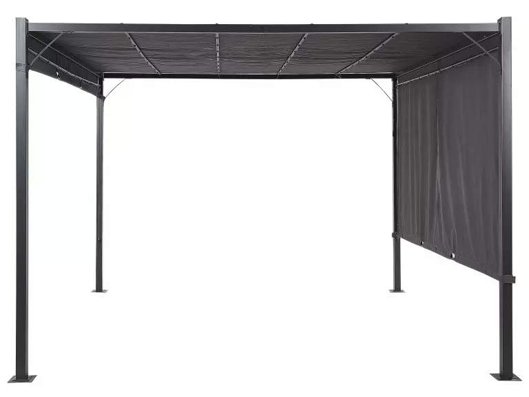 Beliani Pergola Met LED-verlichting Staal Donkergrijs 310 X 310 Cm PARGA - Afbeelding 4