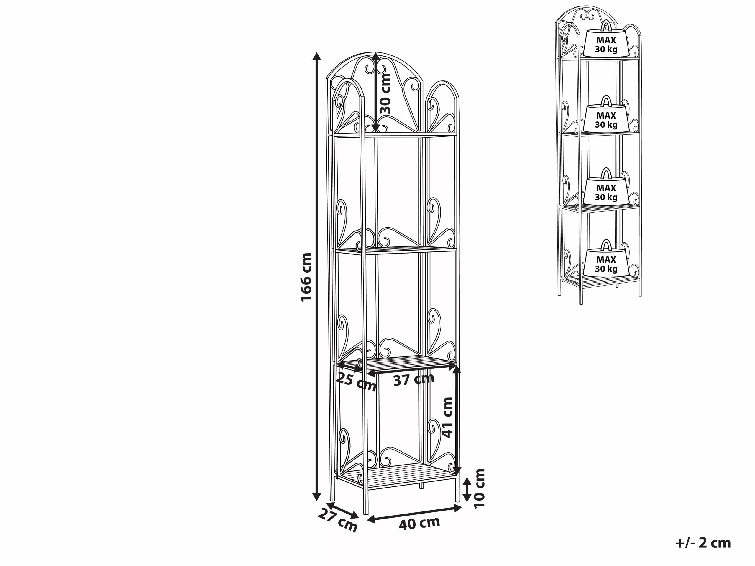 Beliani Badkamerkast Metaal Antiek Grijs VALDIVIA - Afbeelding 9