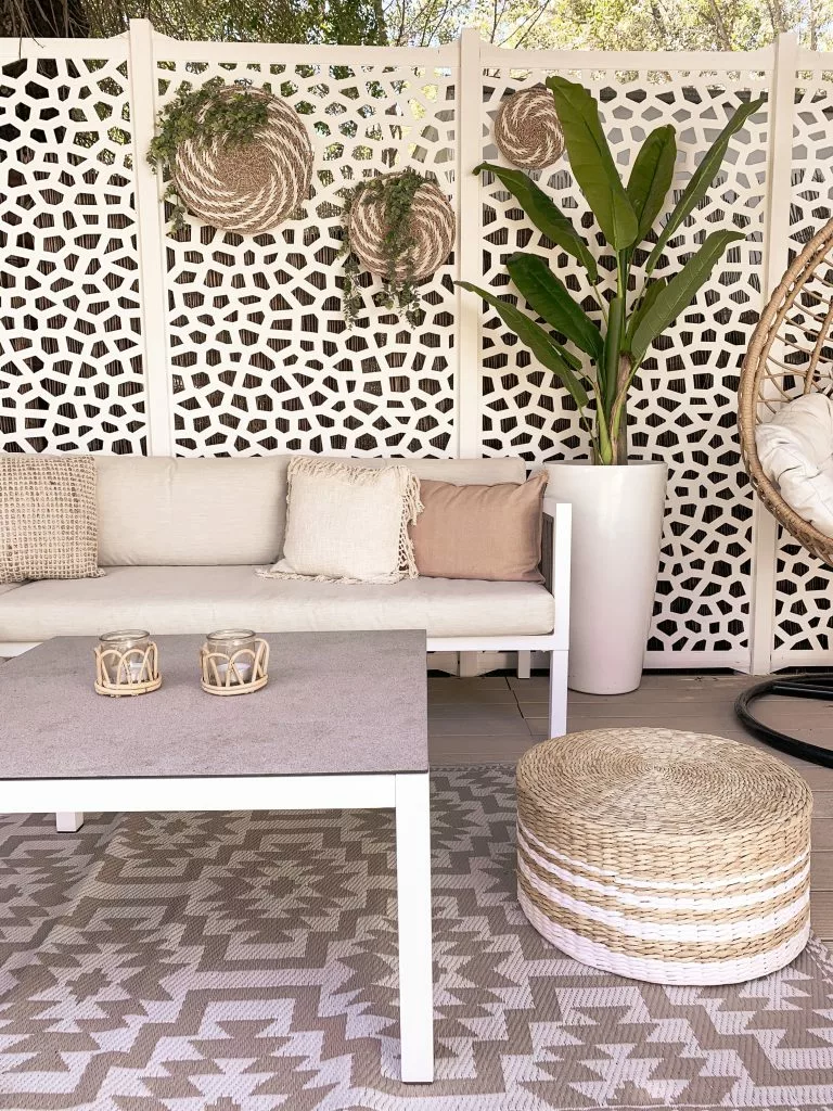 Beliani Loungeset 4-zits Aluminium Wit/bruin Linkszijdig BORELLO - Afbeelding 9