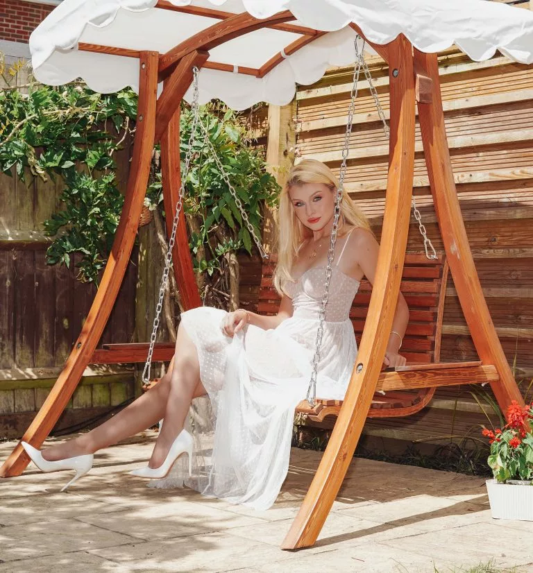 Beliani Schommelbank Beige ANDRIA - Afbeelding 10