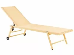 Beliani Ligstoel Aluminium Geel PORTOFINO