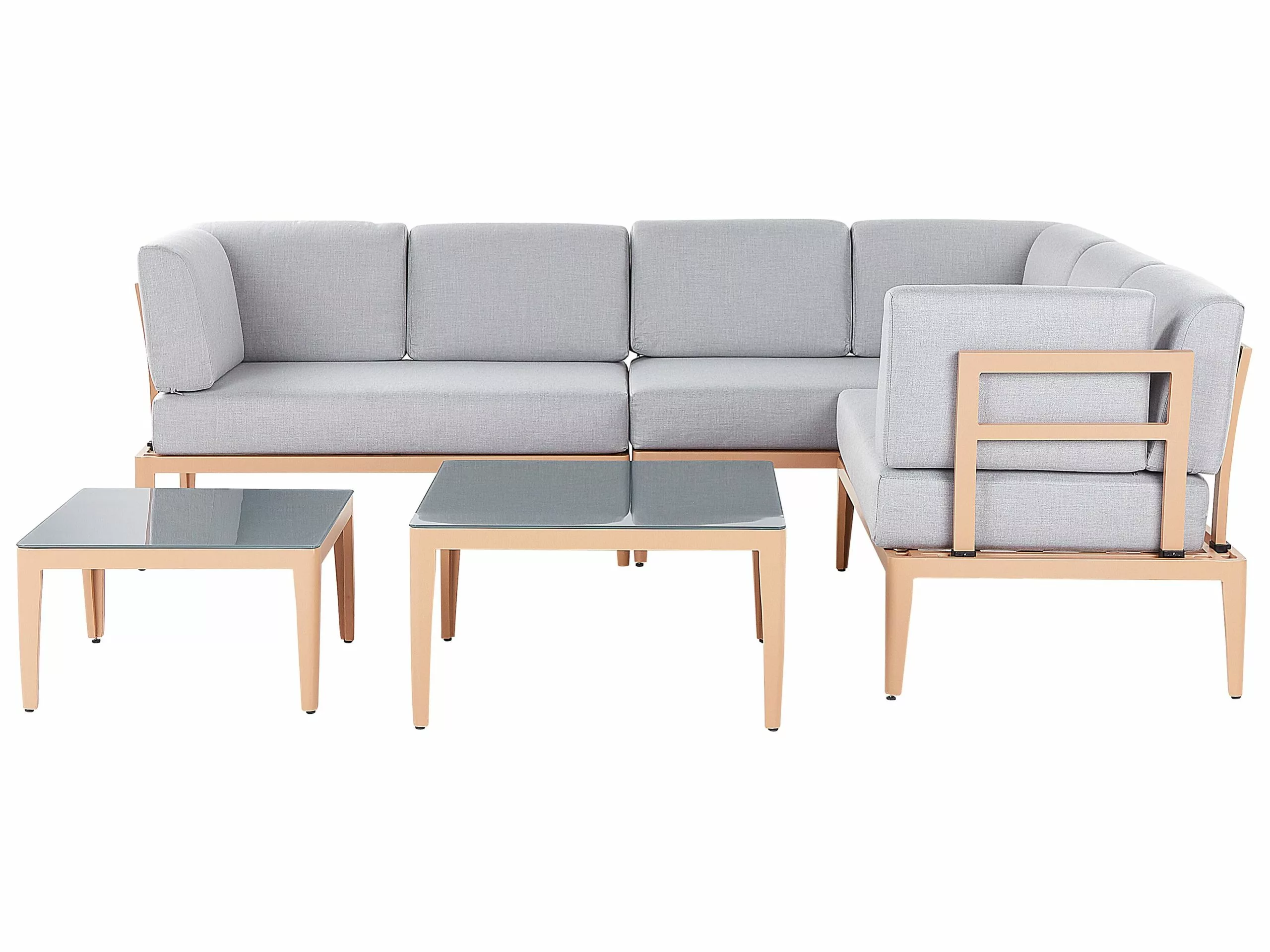 Beliani Loungeset 6-zits Aluminium Grijs RIMA III