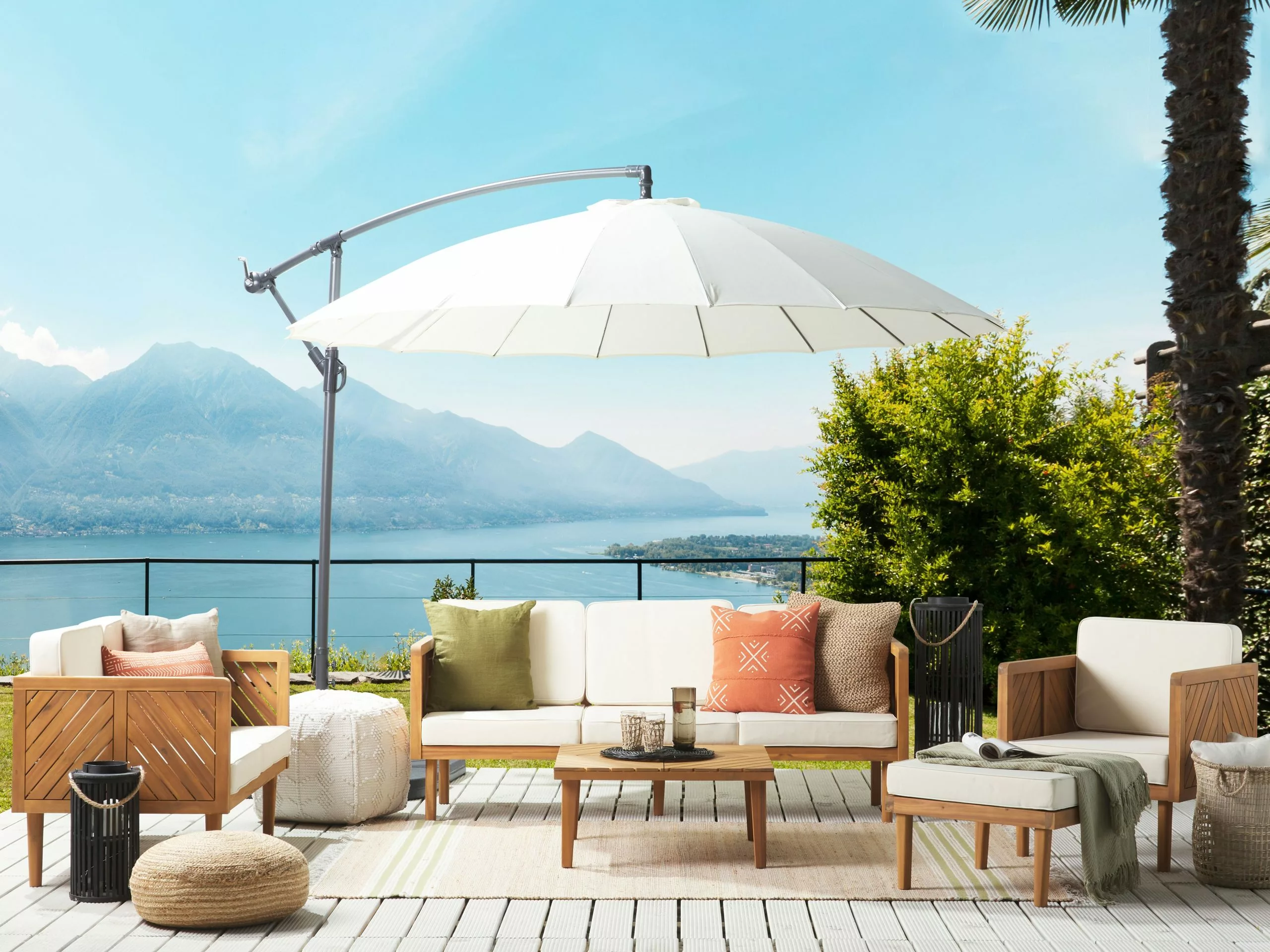 Beliani Loungeset 6-zits Acaciahout Wit BARATTI - Afbeelding 2