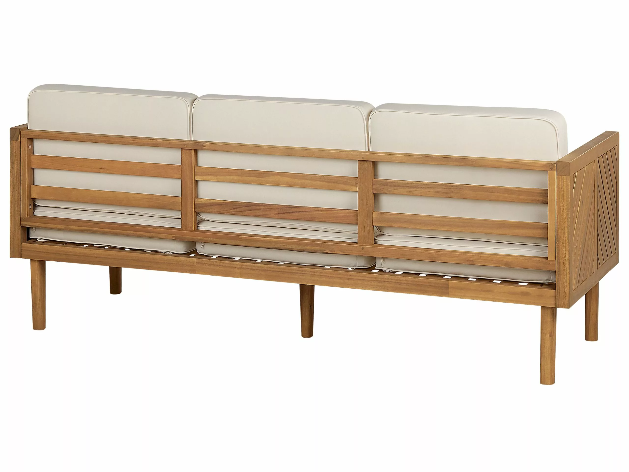 Beliani Loungeset 5-zits Met Salontafel Acaciahout Wit BARATTI - Afbeelding 8