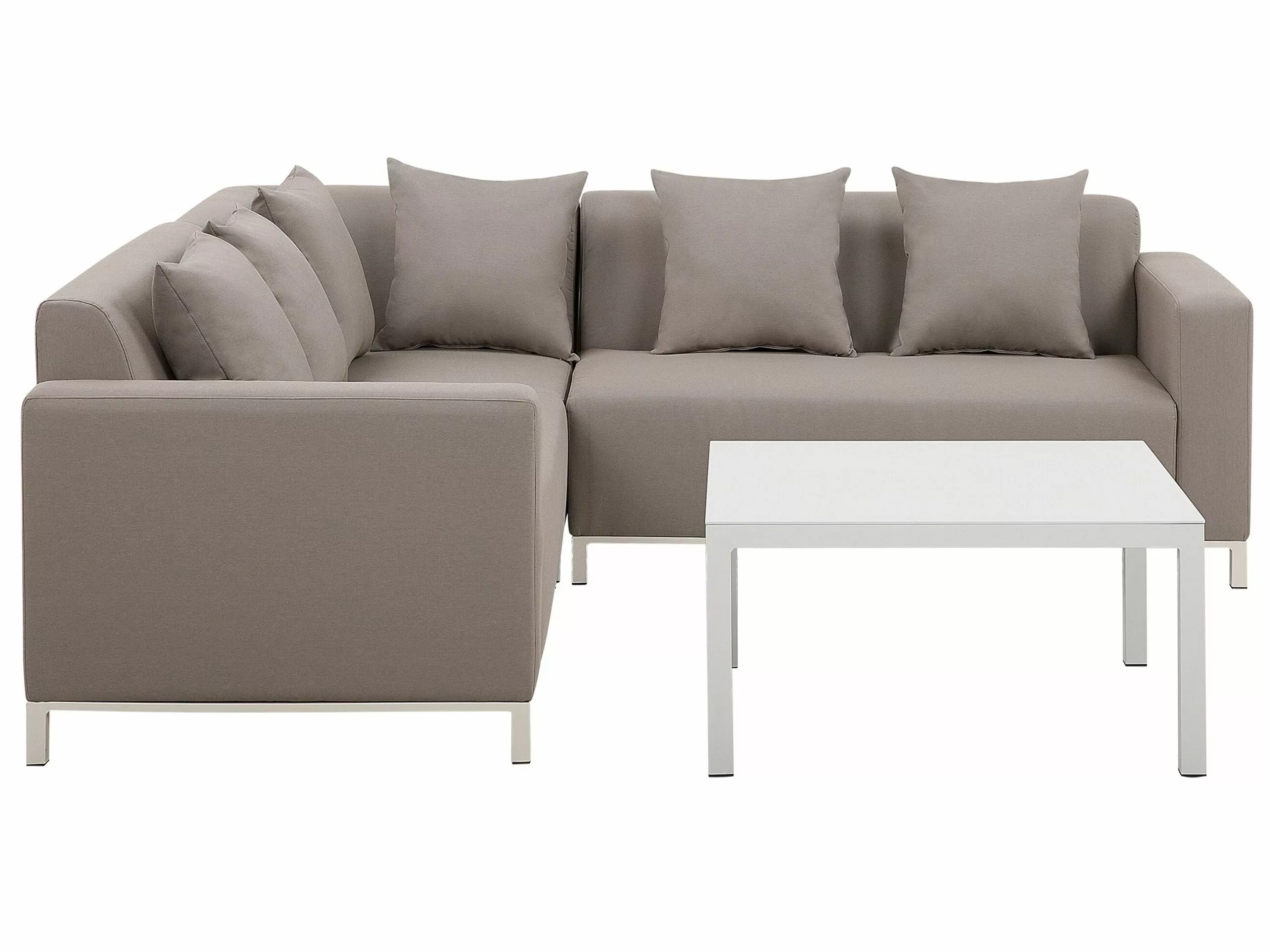 Beliani Loungeset 5-zits Stof Beige Rechtszijdig BELIZE - Afbeelding 7