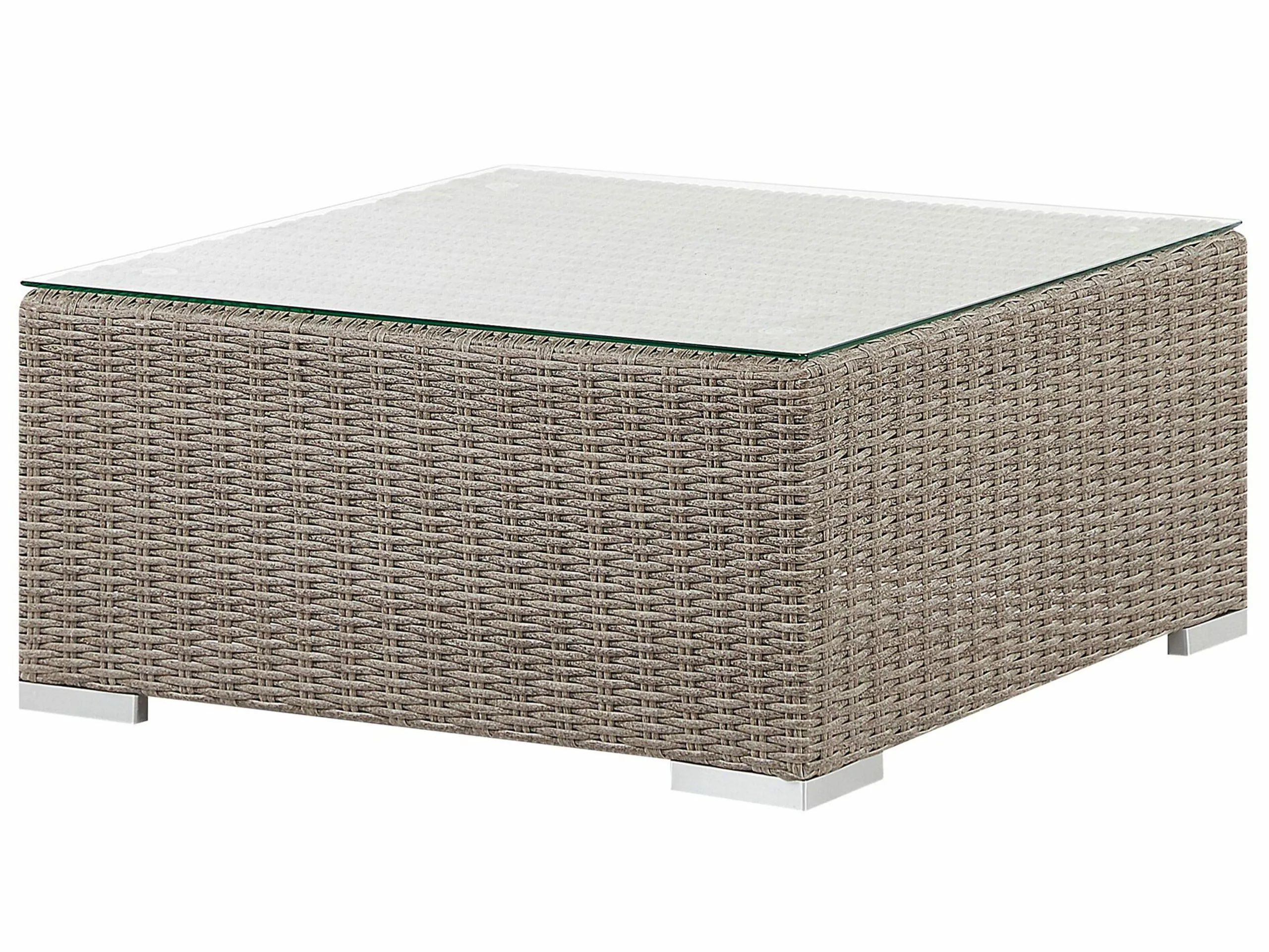 Beliani Loungeset 6-zits Rotan Taupe Rechtszijdig CONTARE - Afbeelding 10