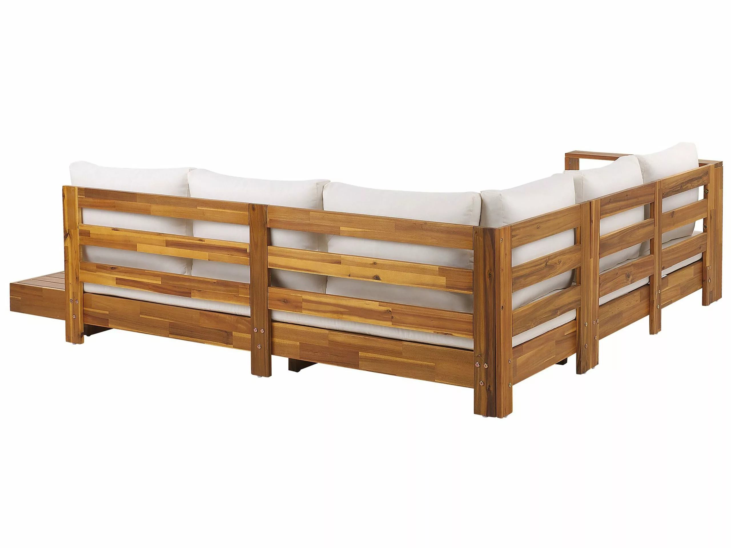 Beliani Loungeset 5-zits Acaciahout Wit Rechtszijdig MARETTIMO - Afbeelding 4