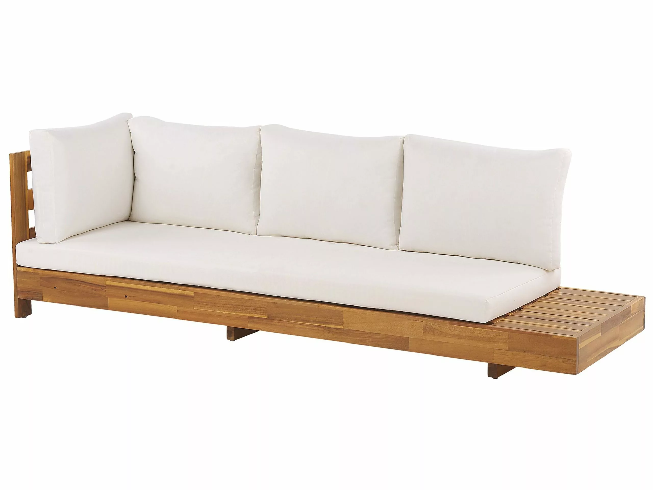 Beliani Loungeset 5-zits Acaciahout Wit Rechtszijdig MARETTIMO - Afbeelding 8